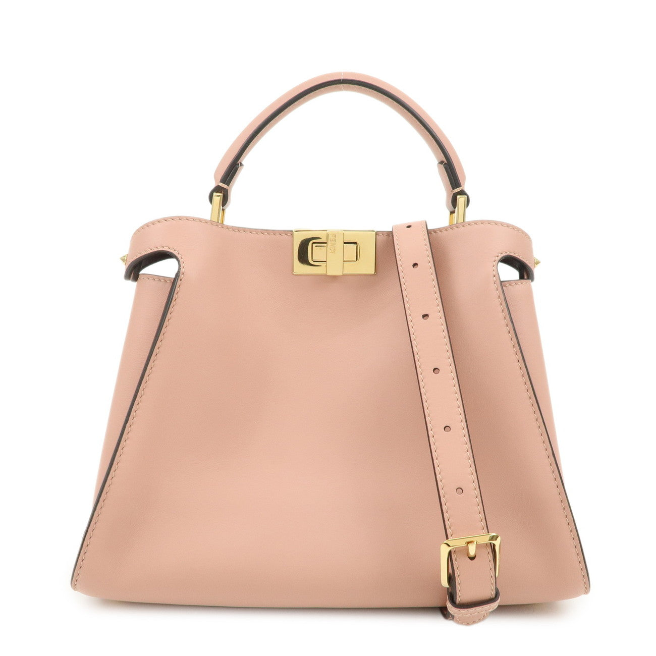 FENDI Peekaboo Iconic Essentially Leather 2Way Bag Pink 8BN302