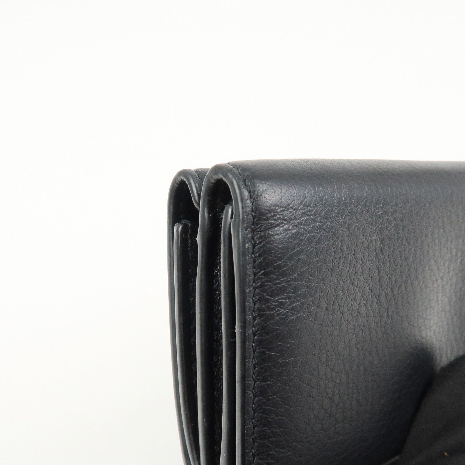 BALENCIAGA Everyday Leather Compact Tri-fold Compact Wallet Black