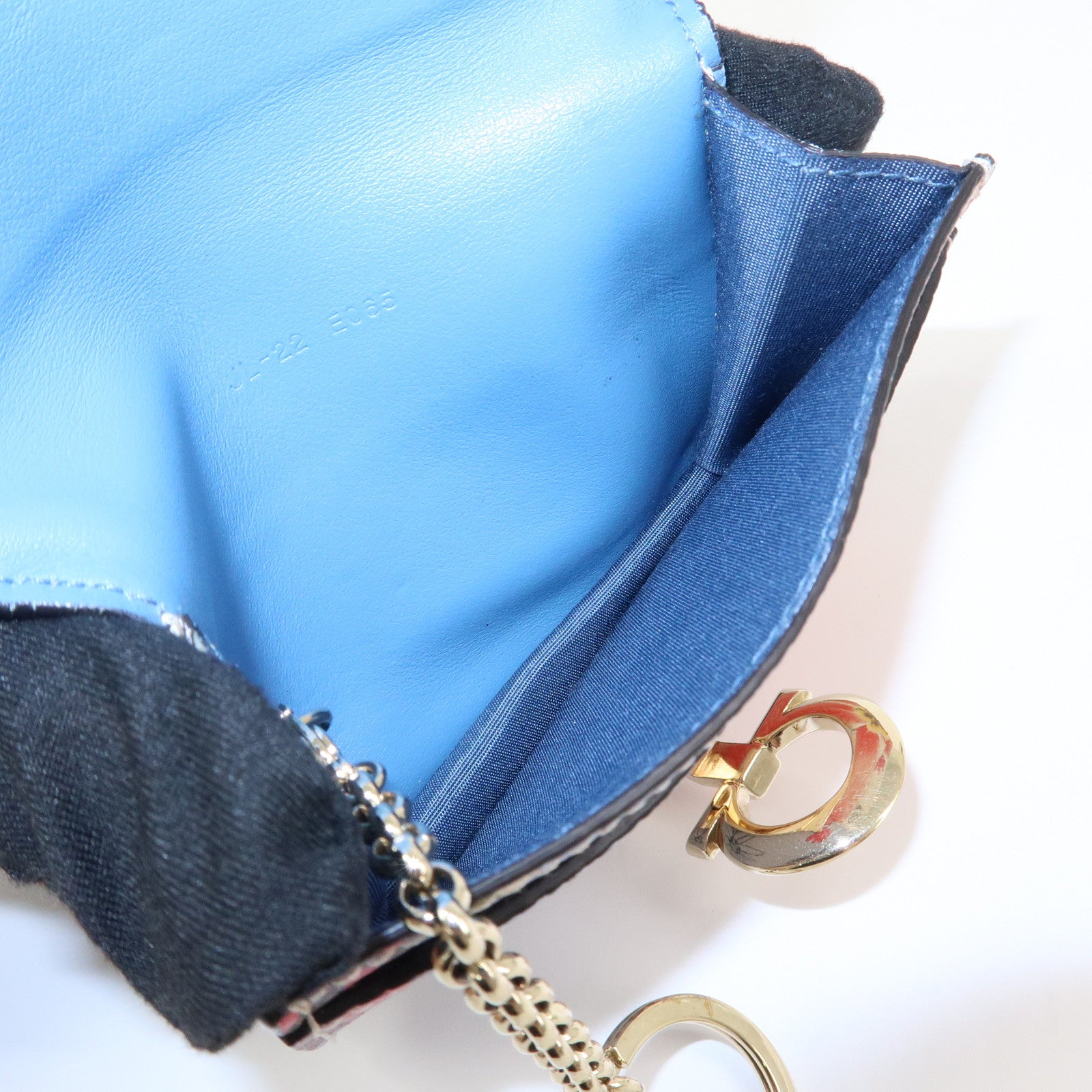 Ferragamo Gancini Leather Fragment Case Card Case Multicolor