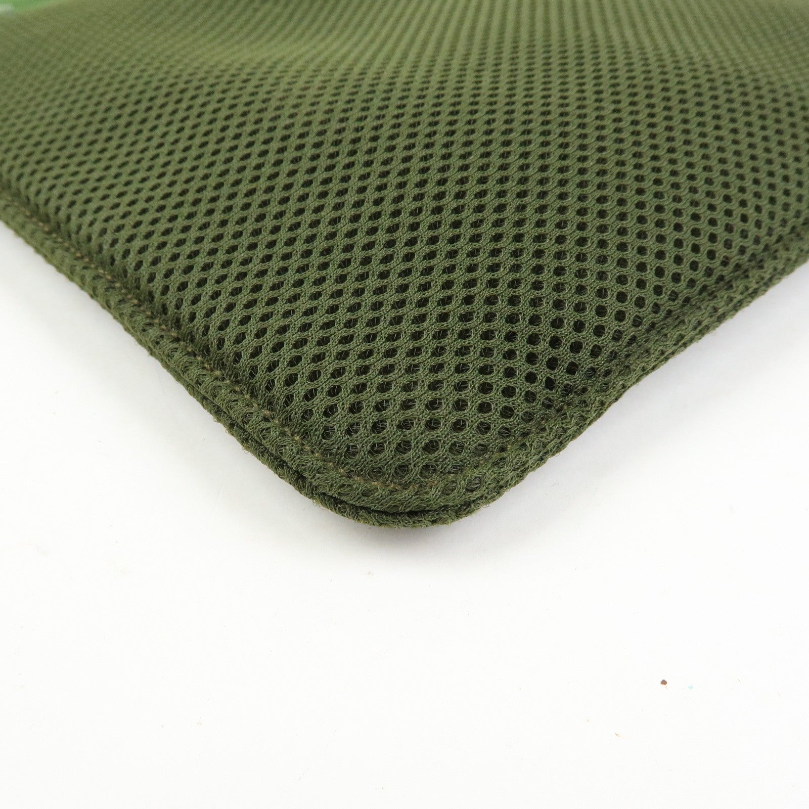MIU MIU 90's Archive Chest Ring Mesh Nylon Shoulder Bag Khaki