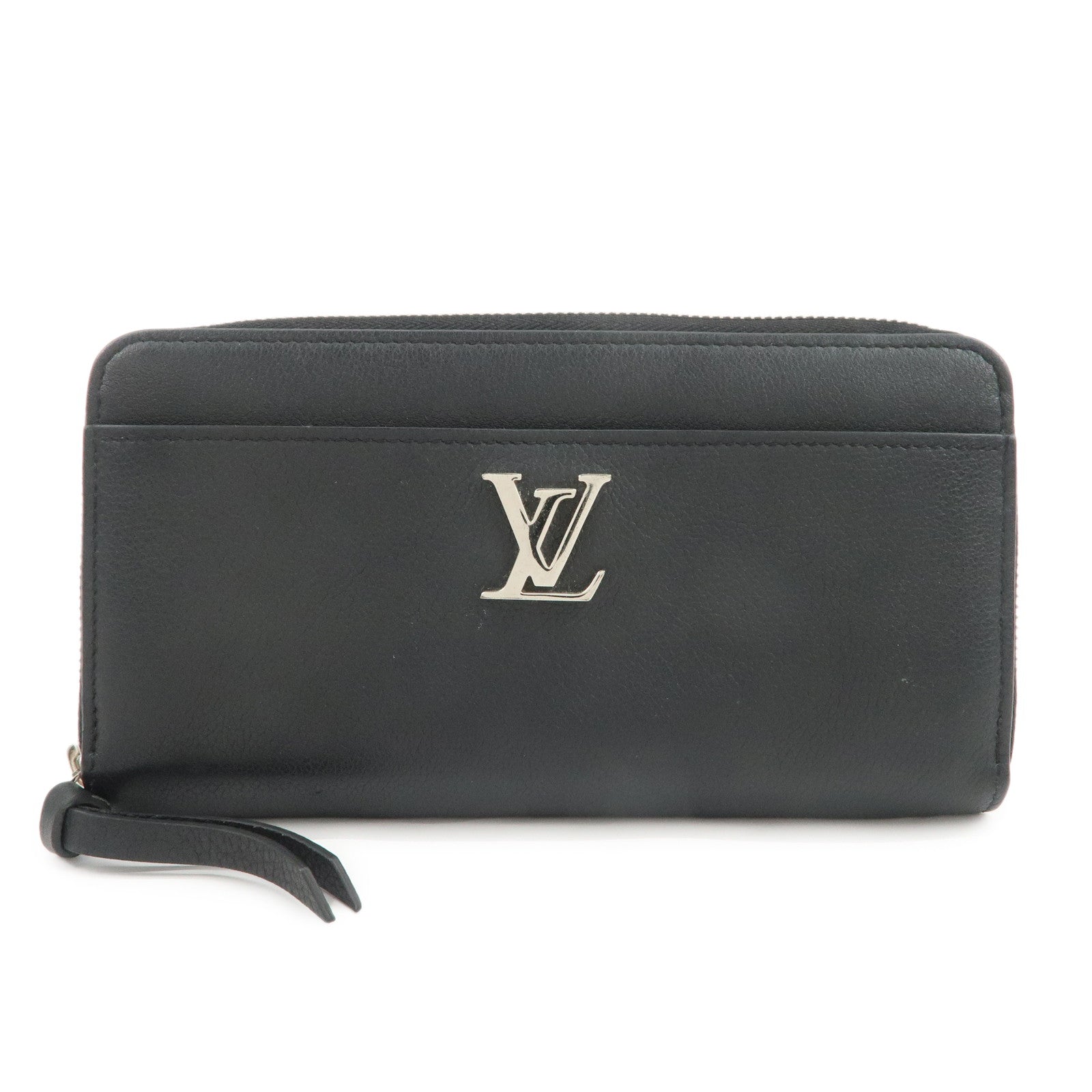 Louis Vuitton Lockme Leather Round Zippy Long Wallet Noir M62622