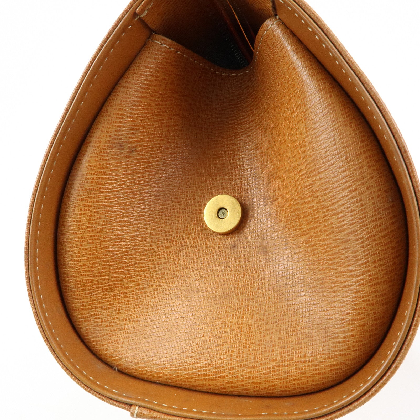 BURBERRY Logo Leather Hand Bag Tote Bag Brown