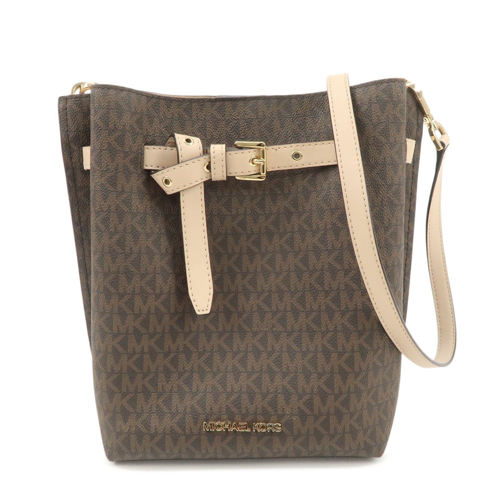 MICHAEL KORS PVC Leather Shoulder Bag Crossbody Bag Brown