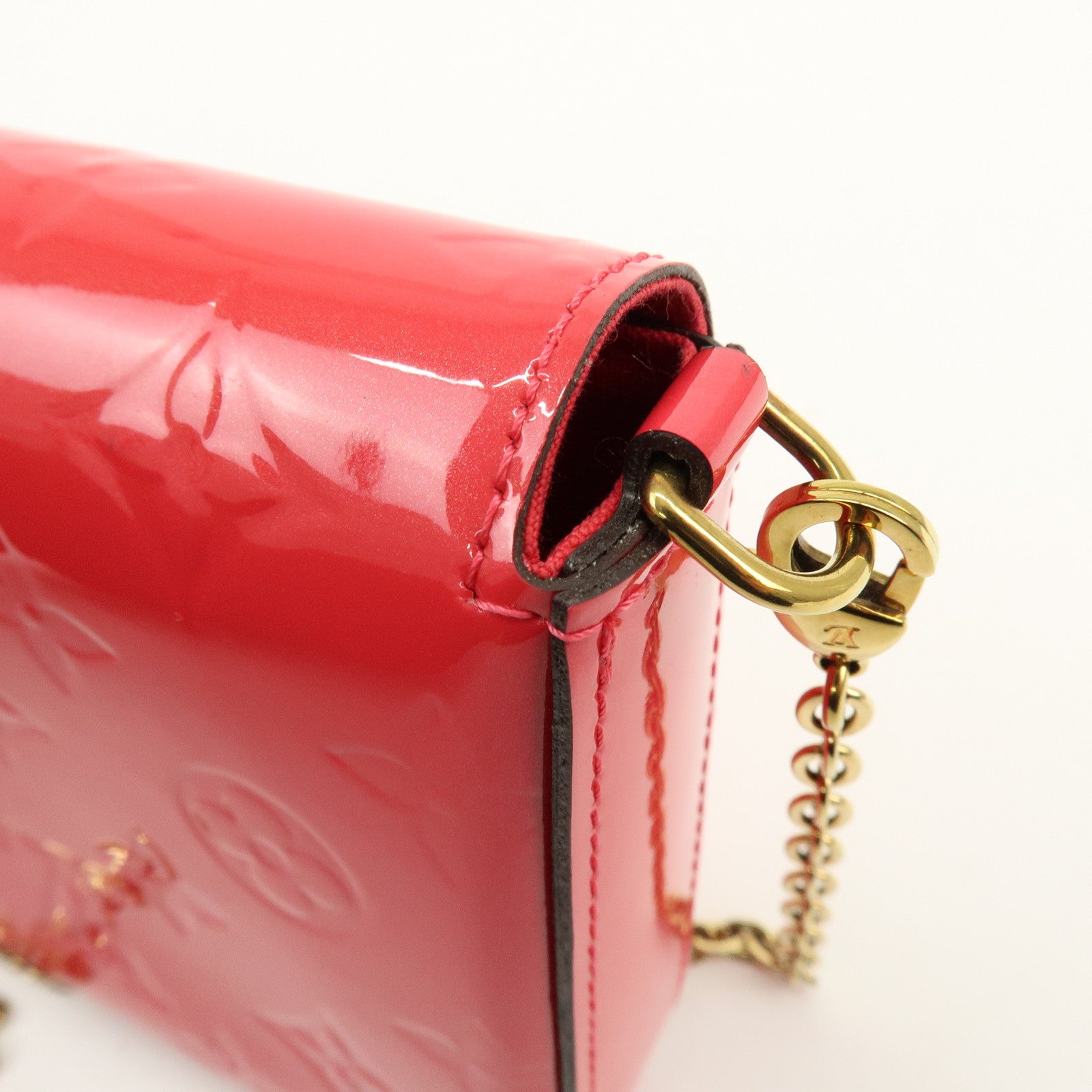 Louis Vuitton Monogram Vernis Leather Pochette Felicie Pink M61787