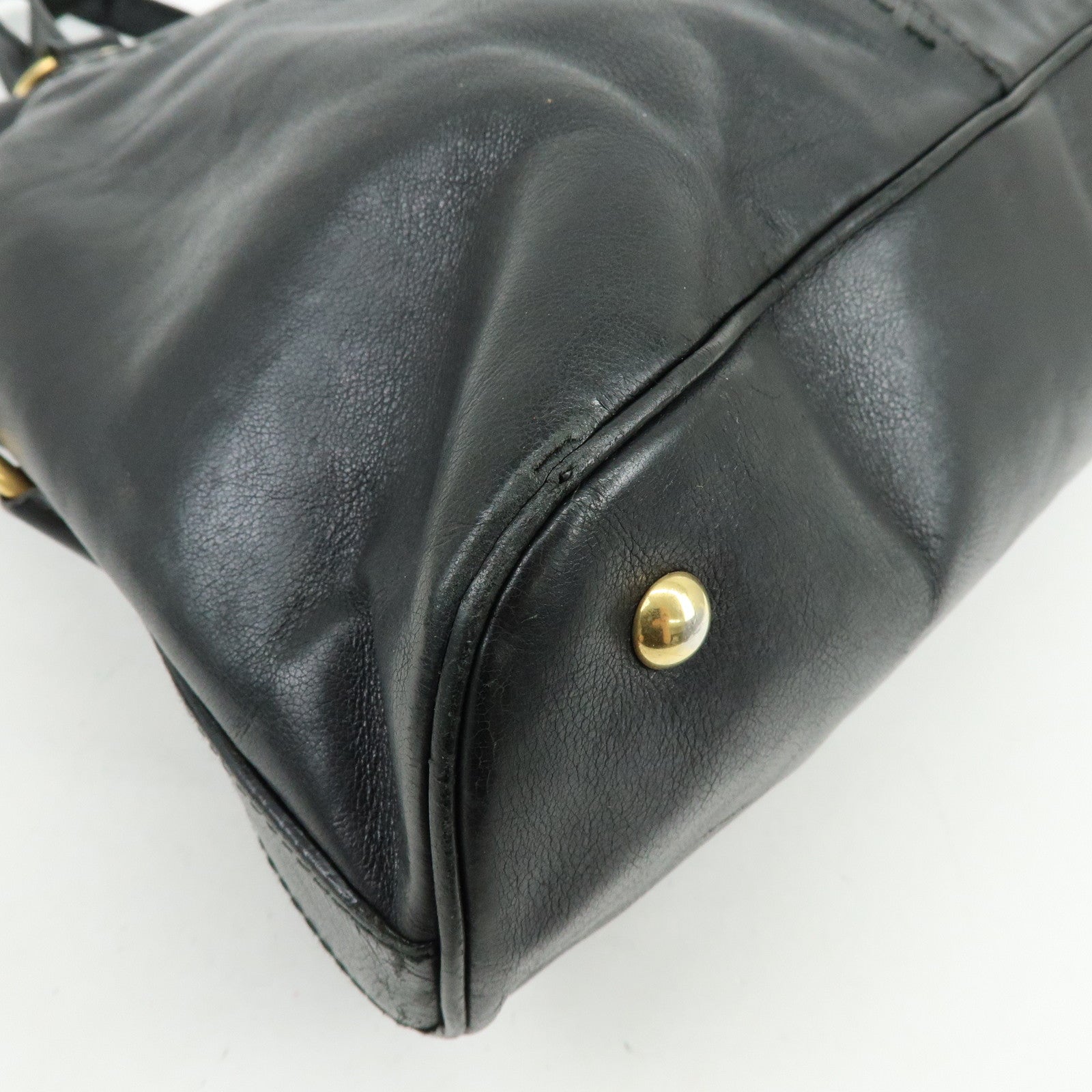 SAINT LAURENT PARIS MUSE Leather Hand Bag Shoulder Bag Black 153959