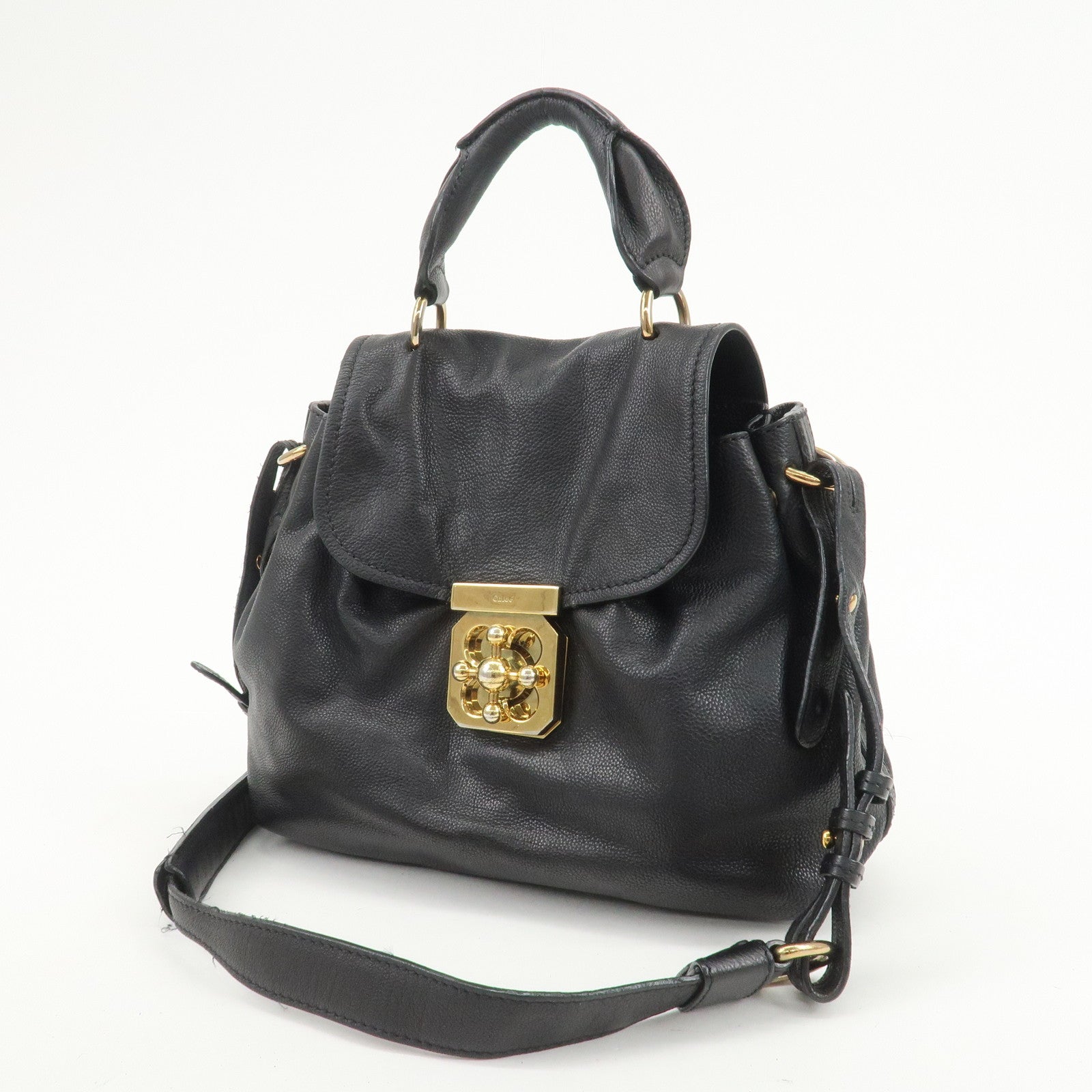 Chloe Elsie Leather 2Way Bag Shoulder Bag Hand Bag Black