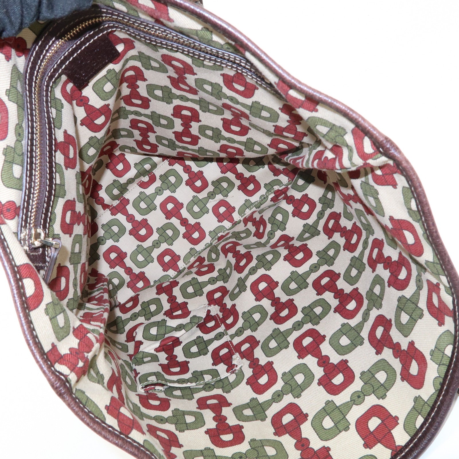 GUCCI GG Monogram Canvas Leather Tote Bag Beige Mushroom 163695