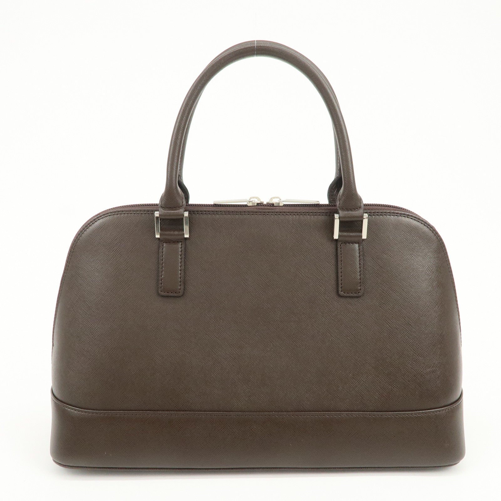 BURBERRY Logo Leather Hand Bag Brown