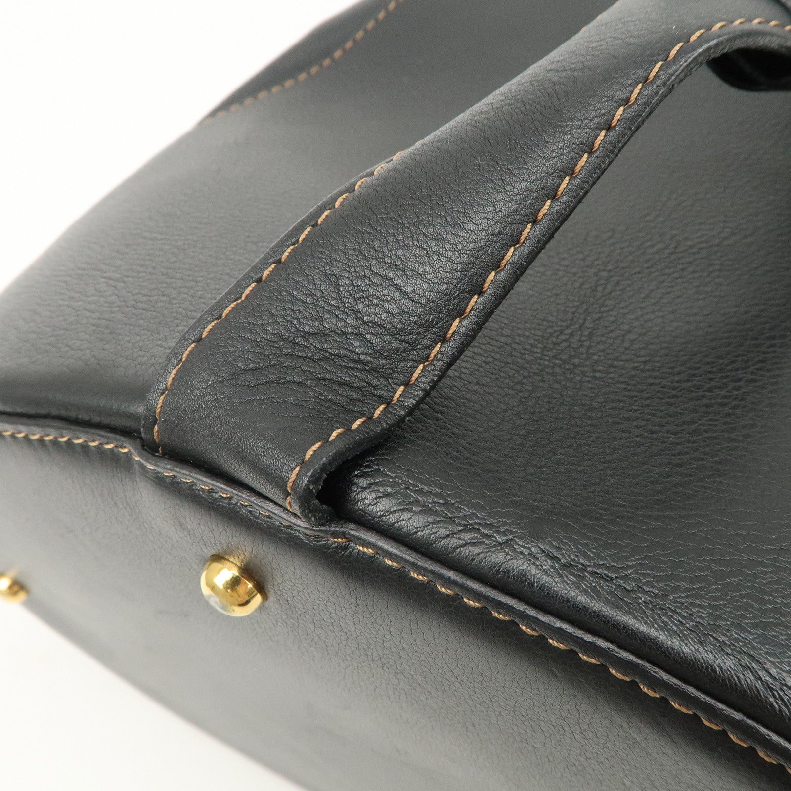 LOEWE Anton Leather Shoulder Bag Cross Body Bag Black Used