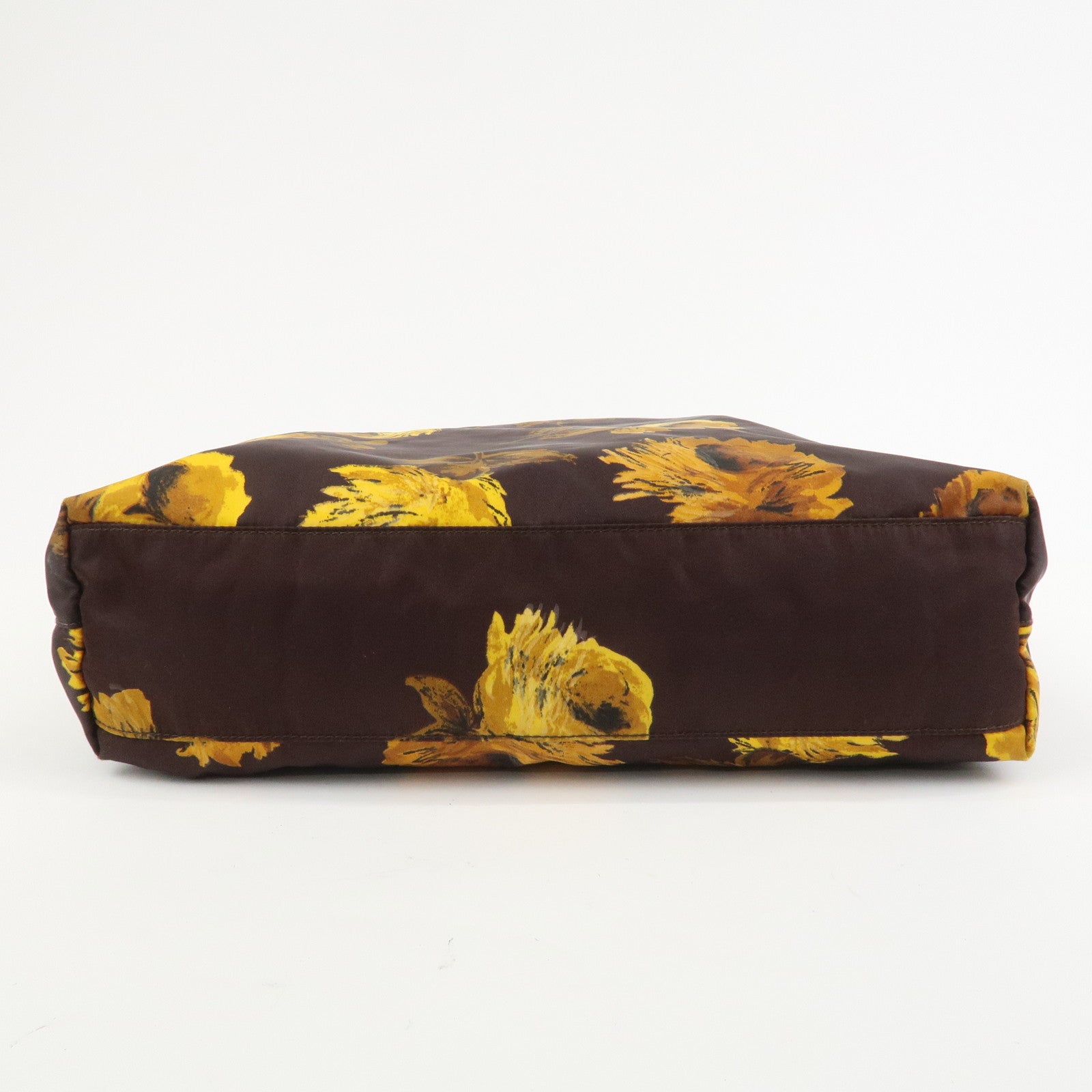 PRADA Triangle Logo Nylon Leather 2Way Shoulder Bag Flower Print