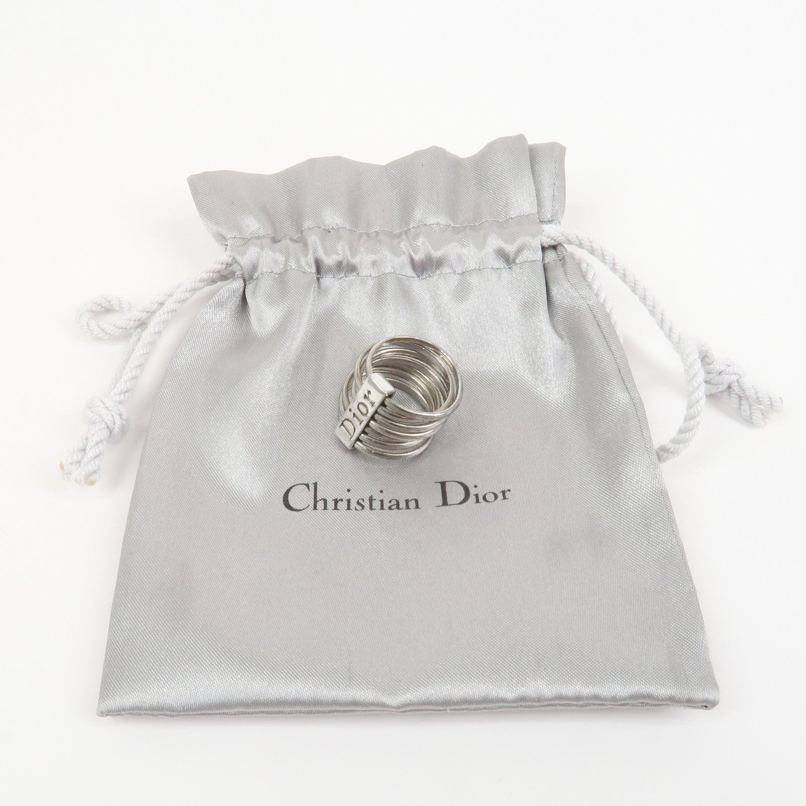 Christian Dior Logo Multi Band Ring SV925 Silver US6.5 EU53.5