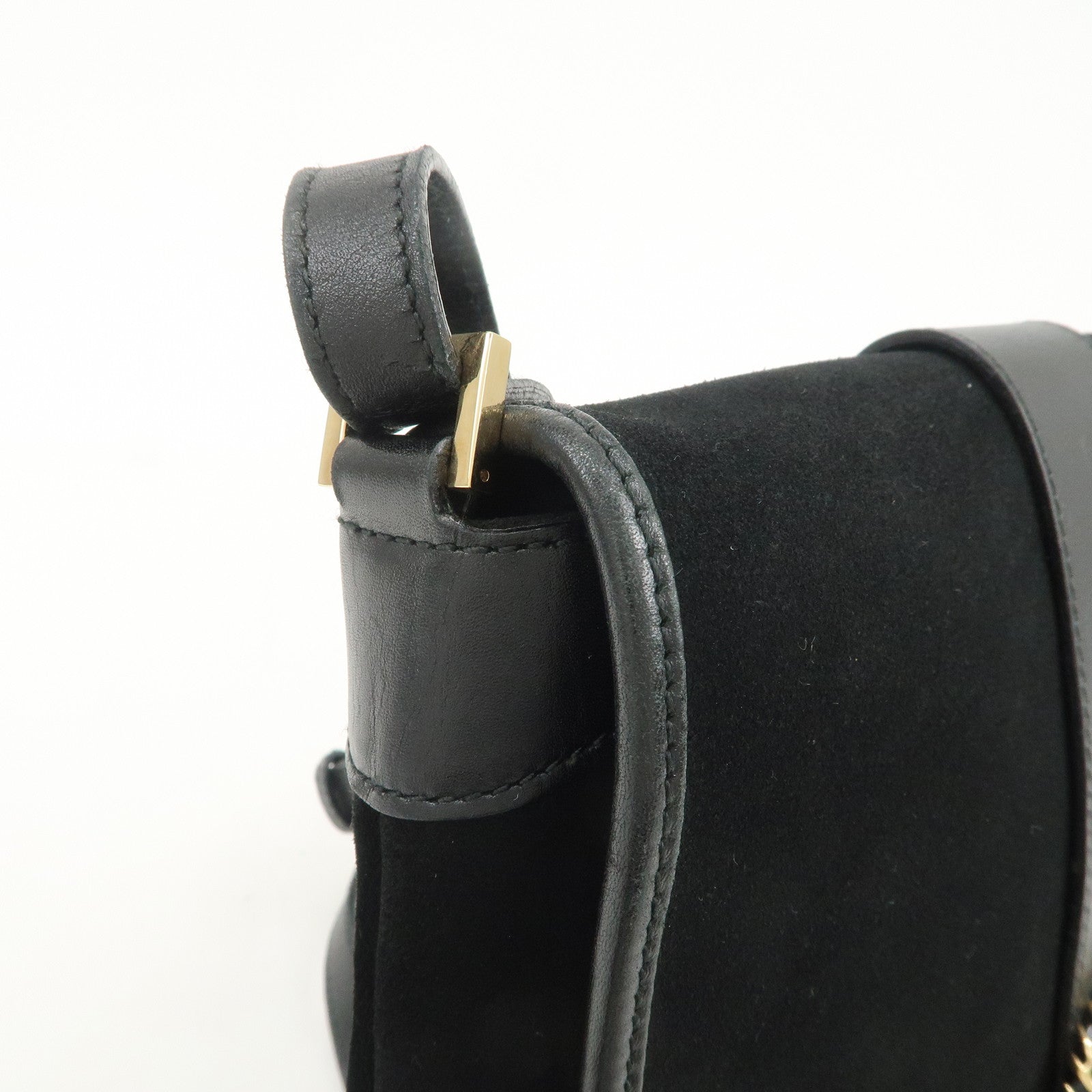 GUCCI Dionysus Suede Leather Shoulder Bag Black 001 4064