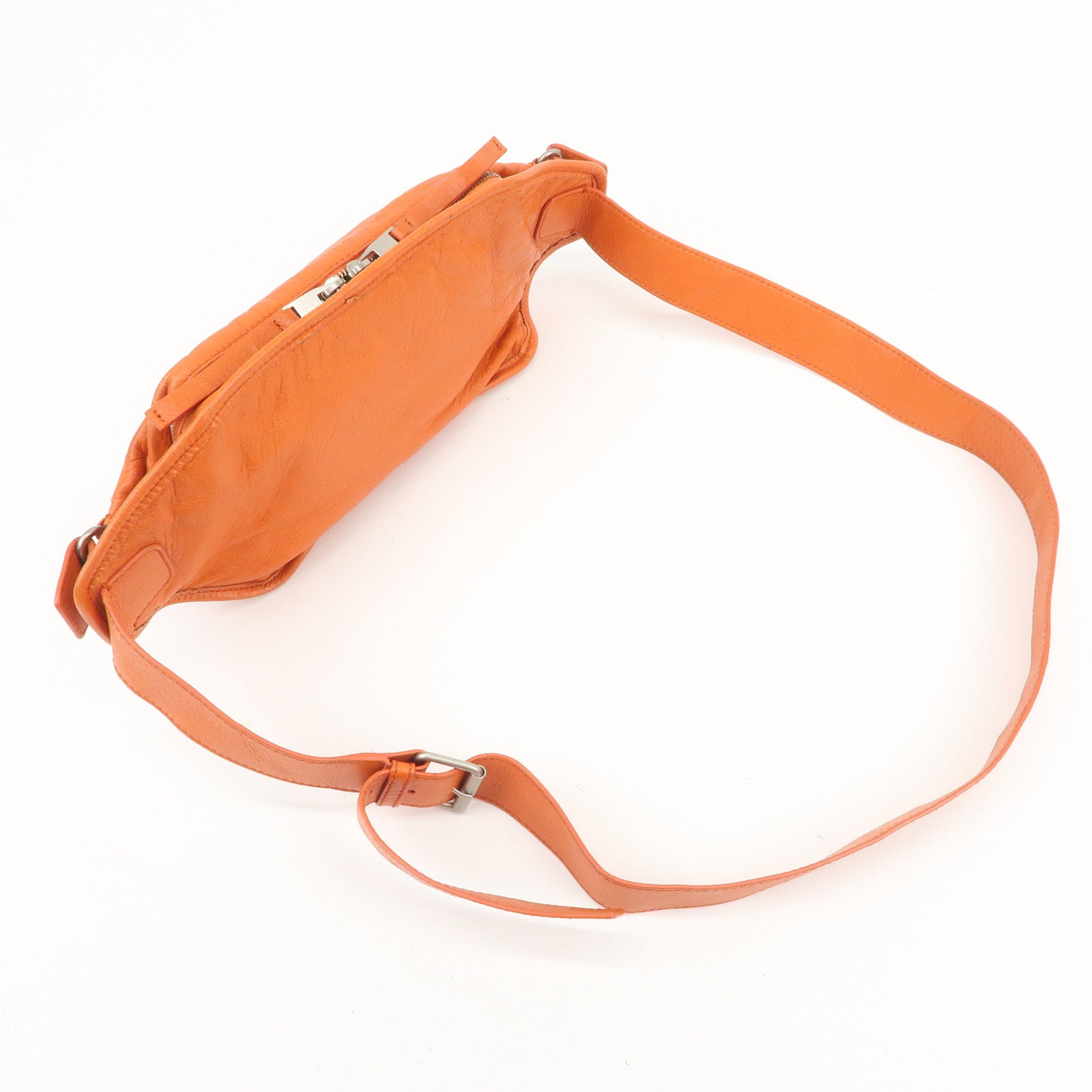 BALENCIAGA Neo Lift Leather Body Bag Crossbody Bag Orange 341628