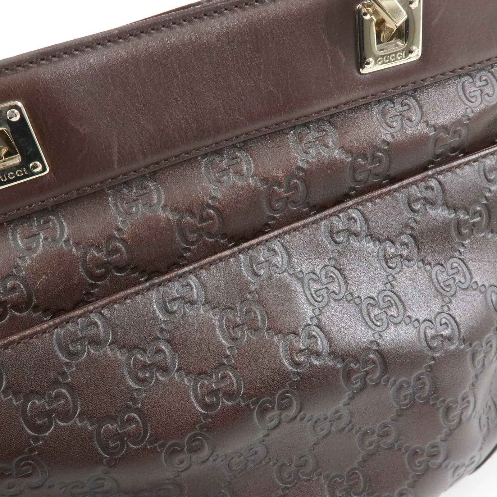 GUCCI  Guccissima Leather Tote Bag Shoulder Bag Dark Brown 145993