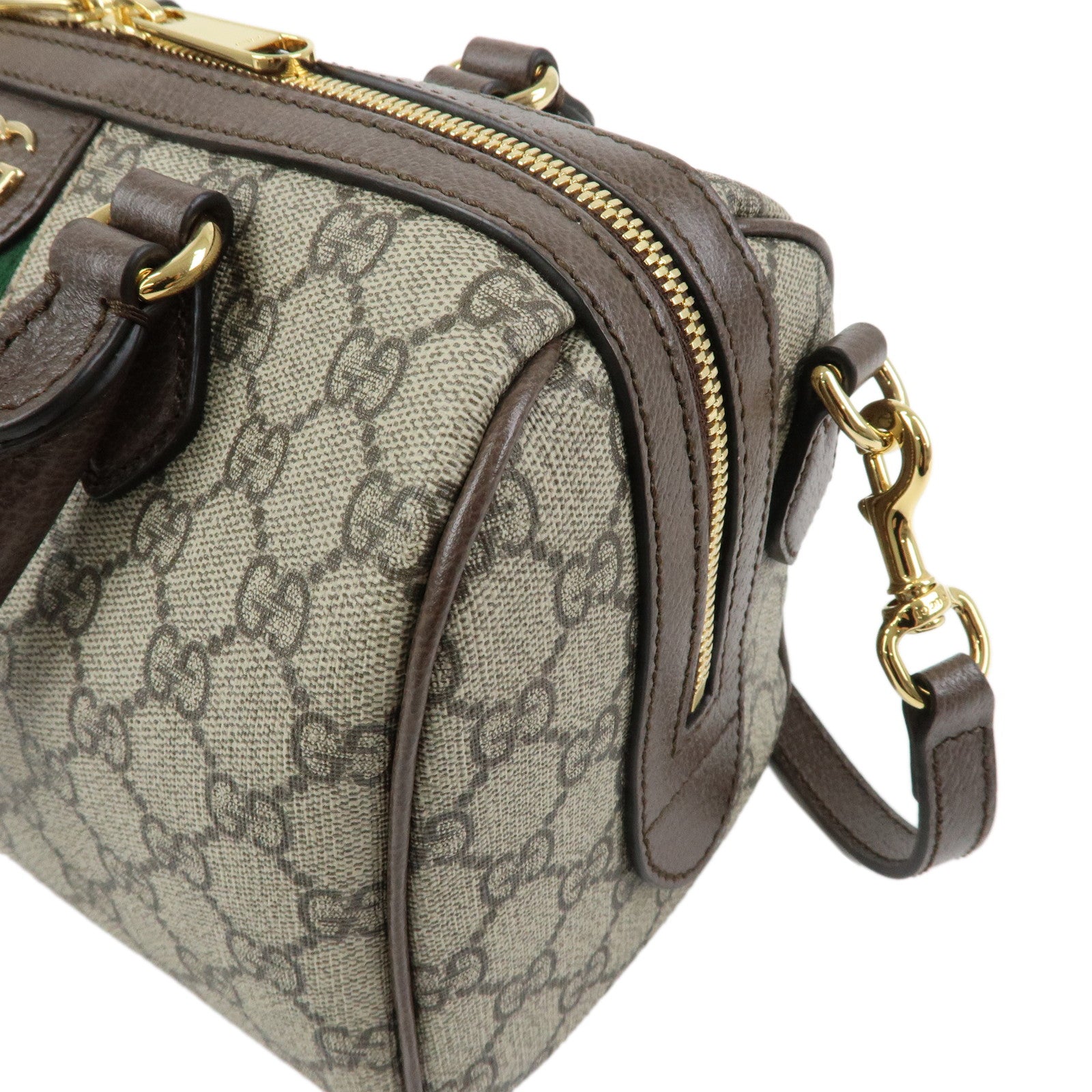 GUCCI Ophidia Sherry GG Supreme Leather 2Way Boston Bag 772061