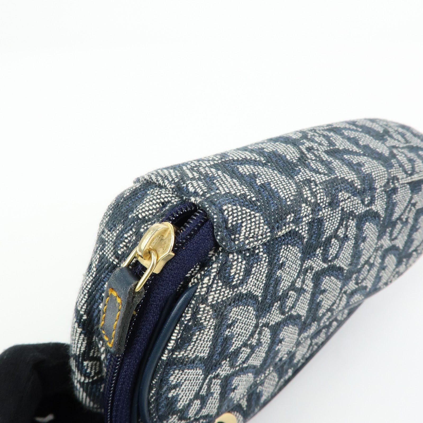 Christian Dior Trotter Jacquard Canvas Pouch Cosmetic Case Navy