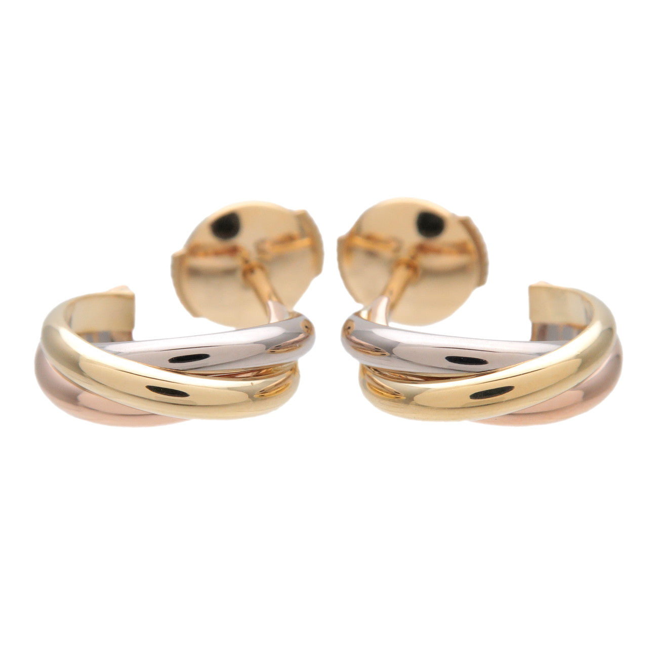 Cartier Trinity Earrings K18 750 White Gold Rose Gold Yellow Gold