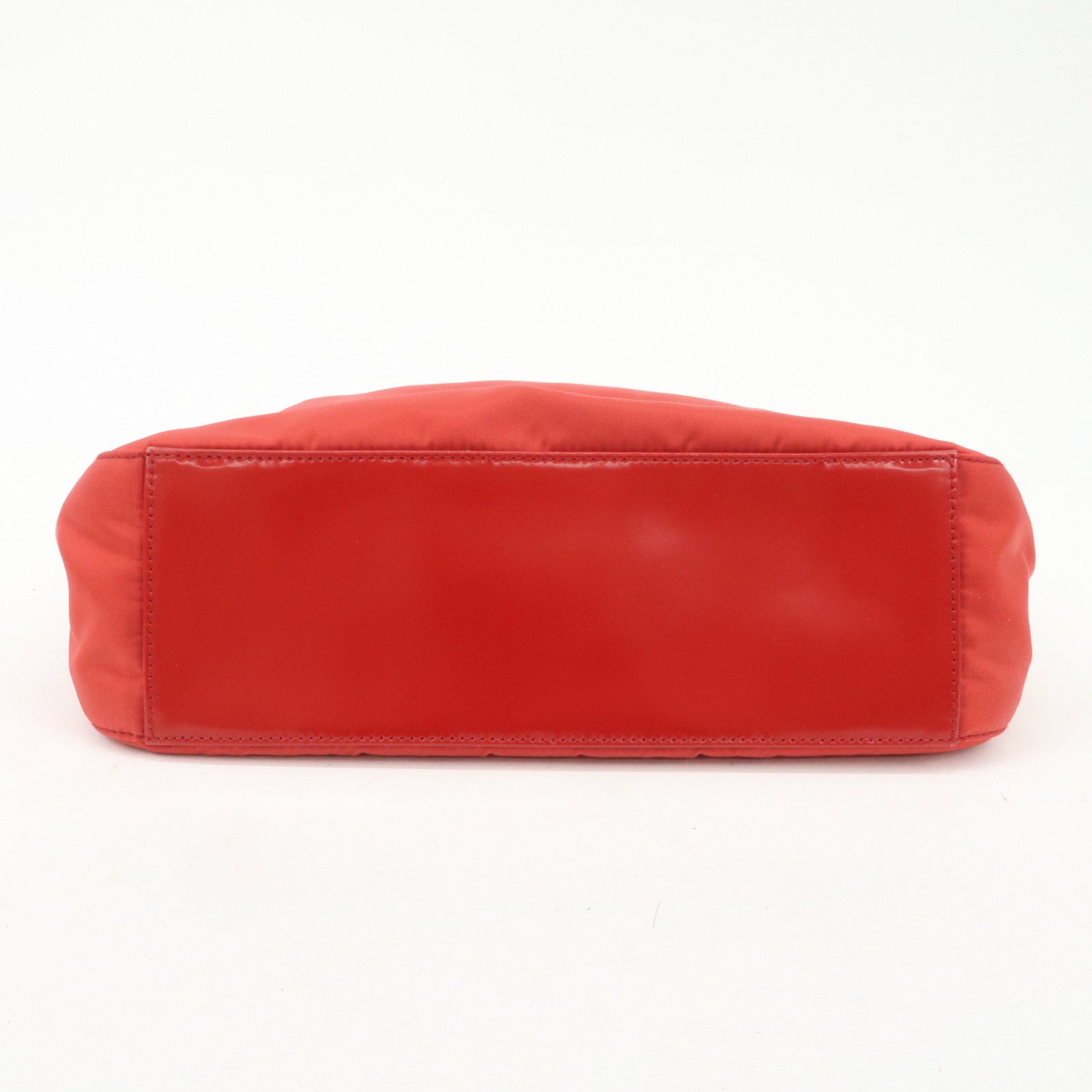 PRADA Nylon Patent Leather Shoulder Bag Red B8844