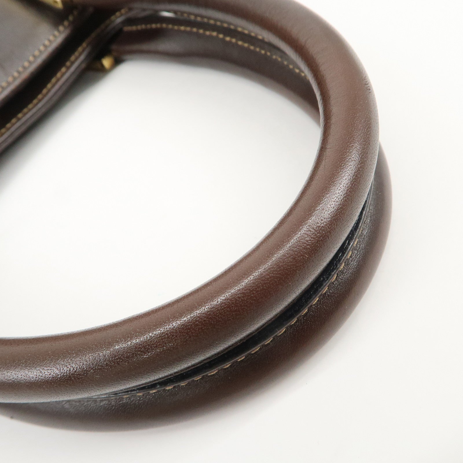 FENDI Zucca Canvas Leather 2Way Bag Hand Bag Shoulder Bag Brown