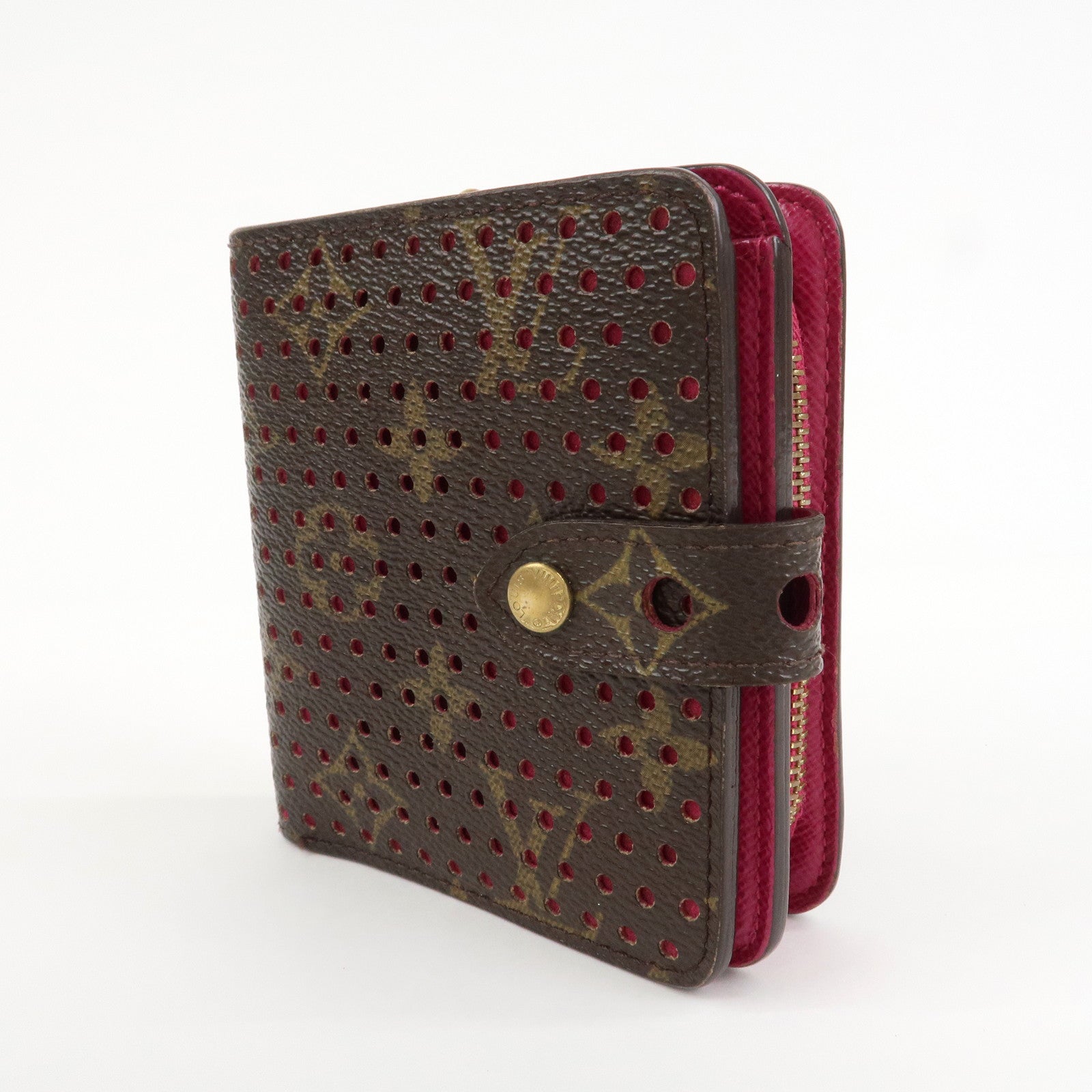 Louis Vuitton Monogram Perfor Compact Zip Fuchsia M95188 Used