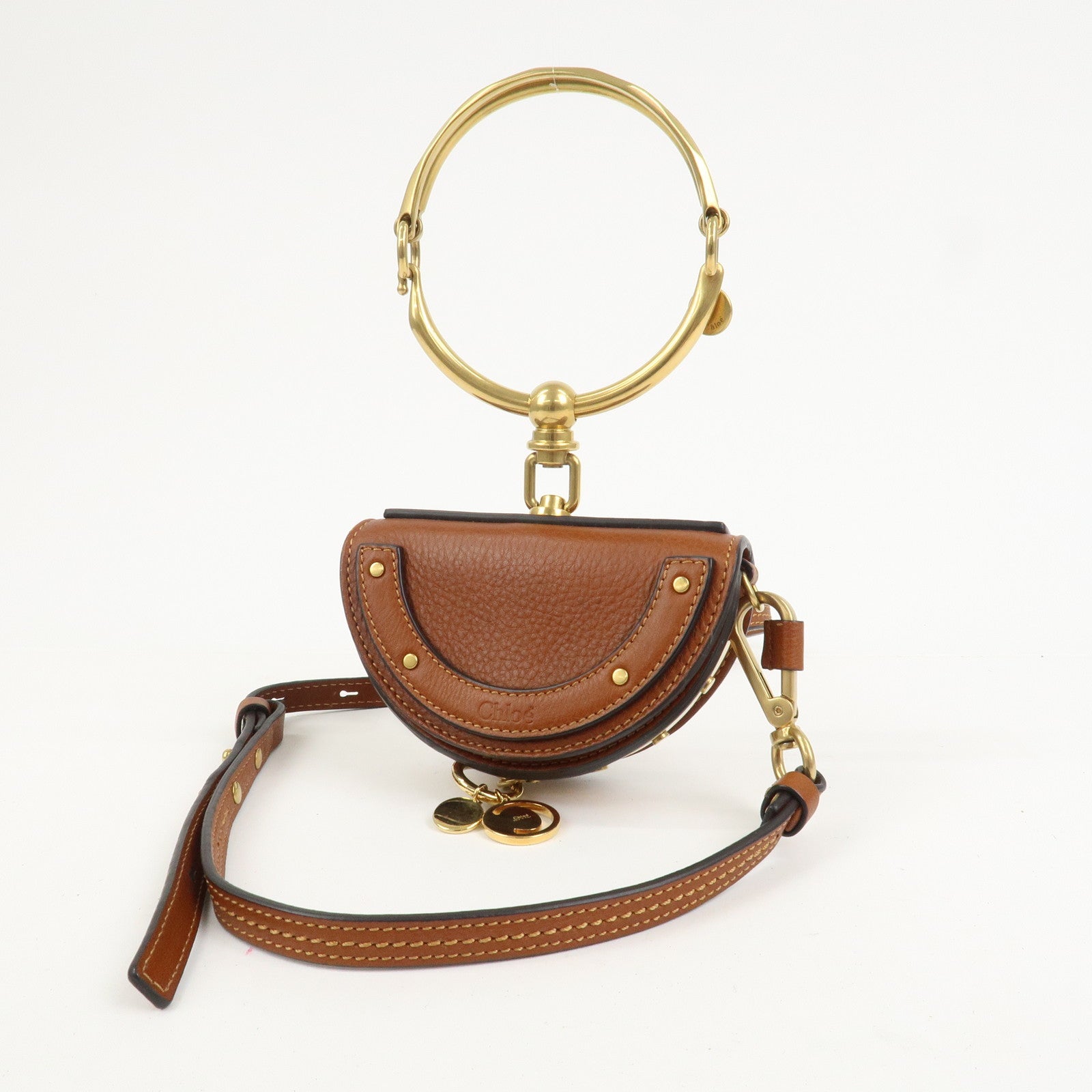 Chloe Alphabet Nile Minaudier Calf Leather 2Way Bag Shoulder Bag