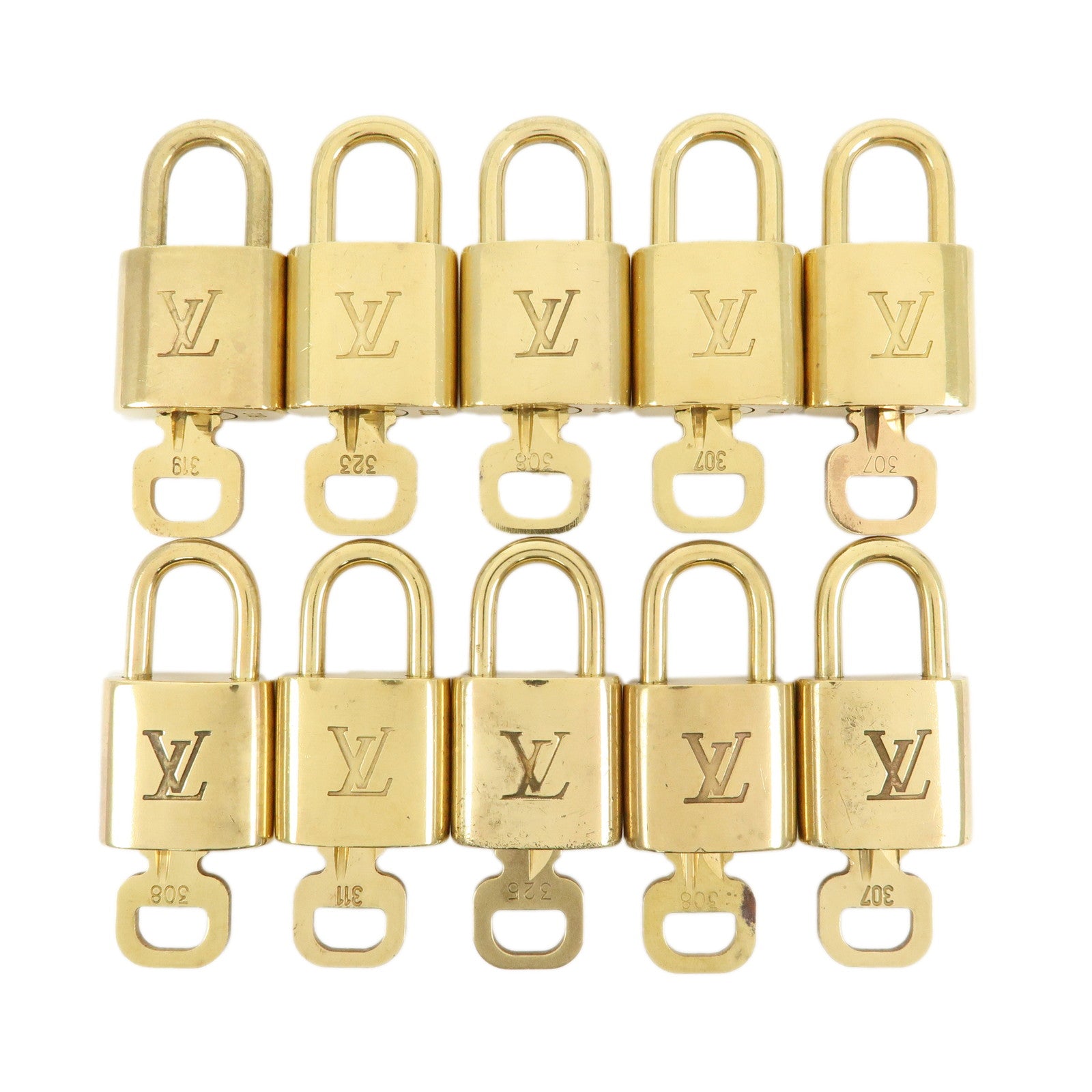 Louis Vuitton Set of 10 Lock & Key Cadena Key Lock Used