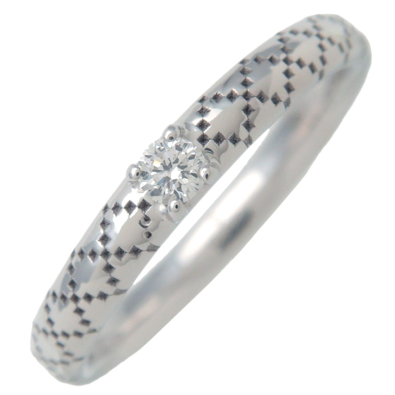 GUCCI Diamantissima 1P Diamond Ring K18WG 750 White Gold #7 US4