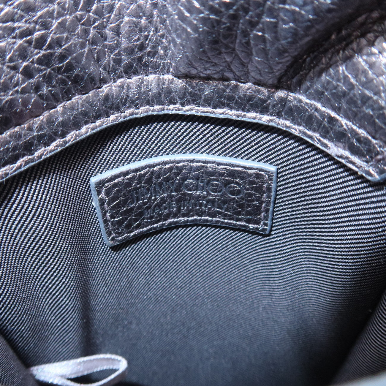 JIMMY CHOO Leather Star Studs Cell Phone Folder Shoulder Bag Silver Used