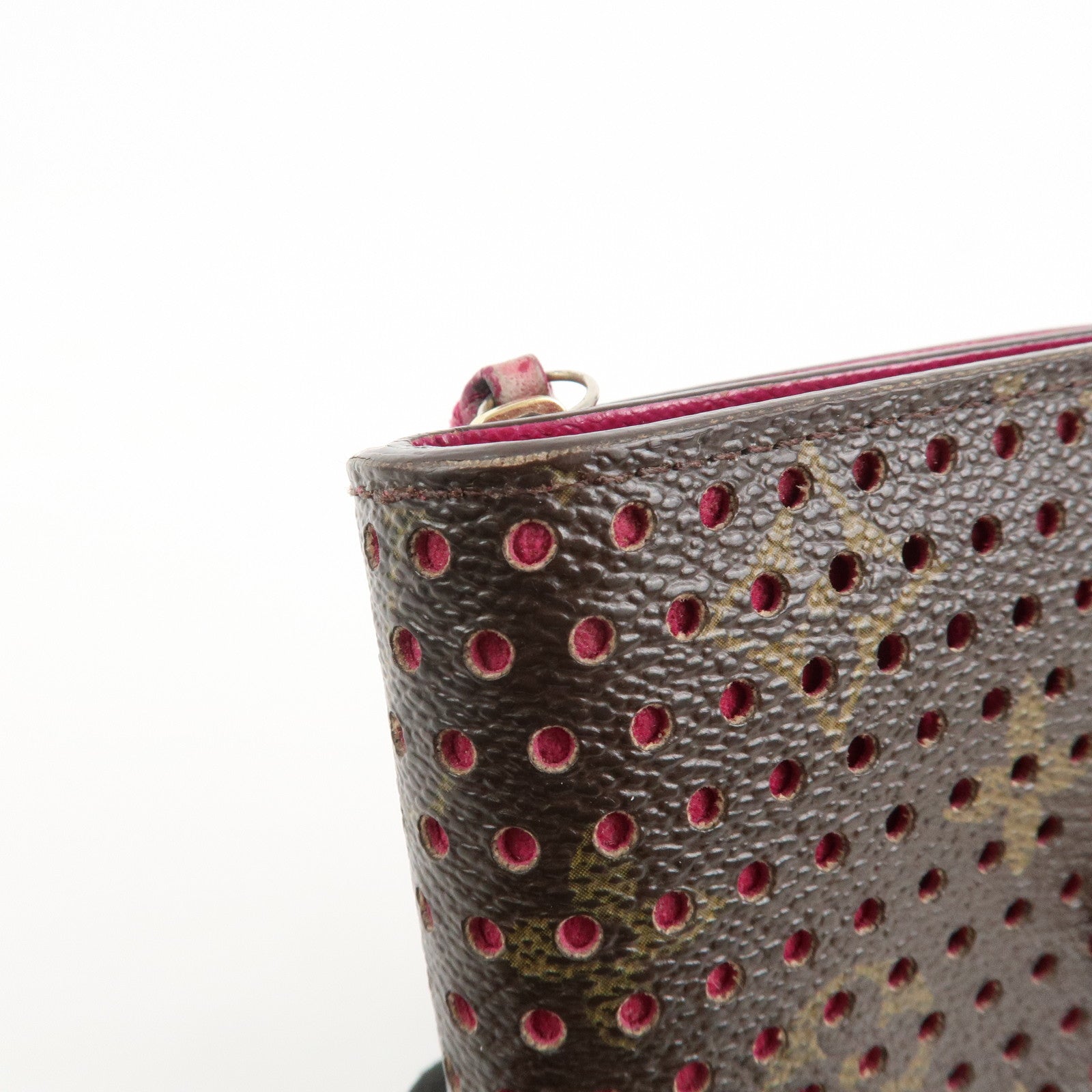 Louis Vuitton Monogram Perfor Compact Zip Fuchsia M95188 Used
