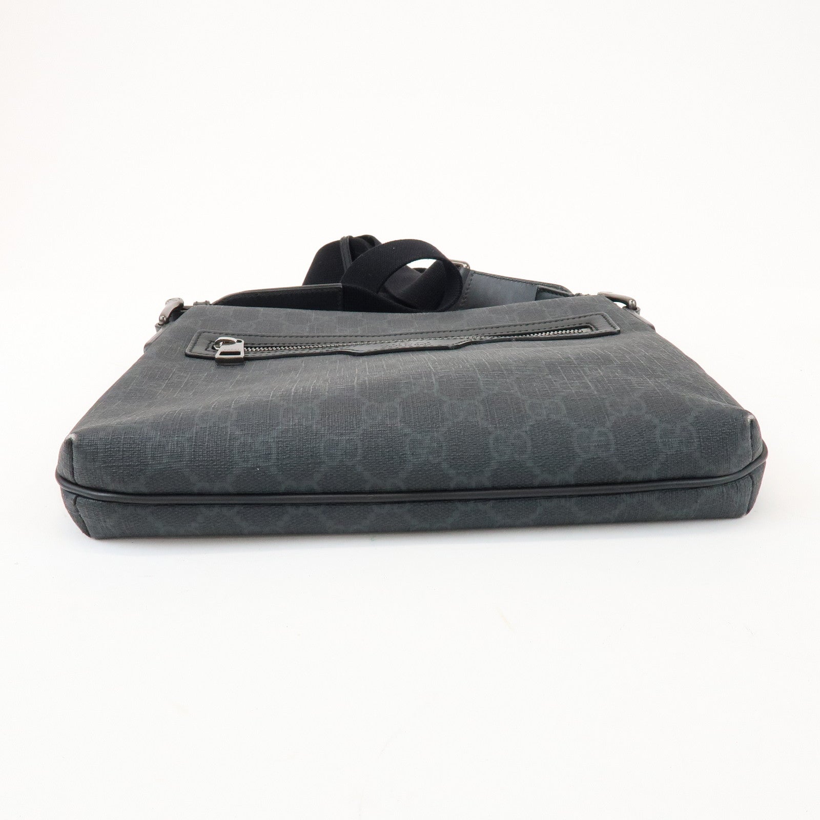 GUCCI GG Supreme PVC Leather Shoulder Crossbody Bag Black 387514