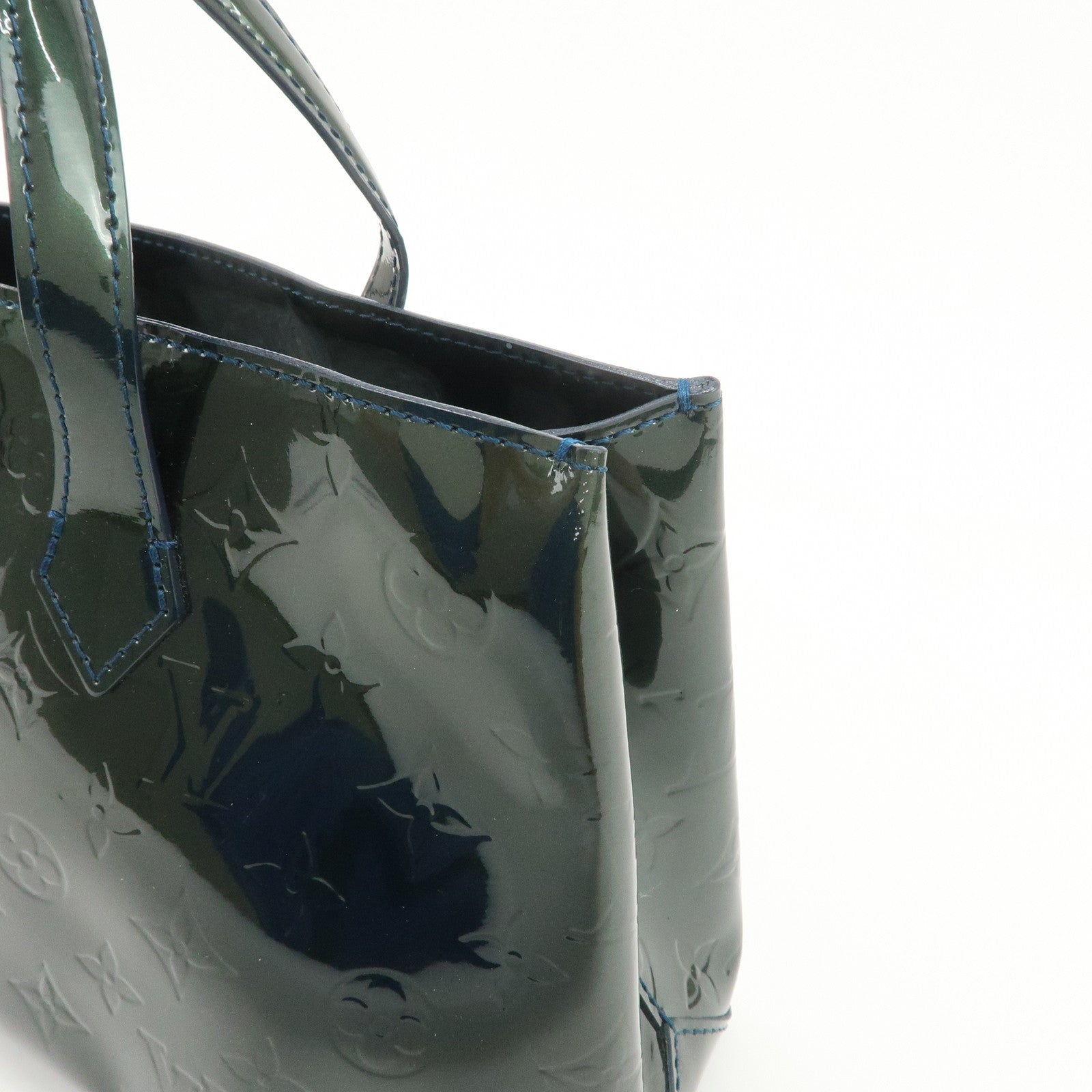 Louis Vuitton Monogram Vernis Wilshire PM Hand Bag Bleu Nuit M93684