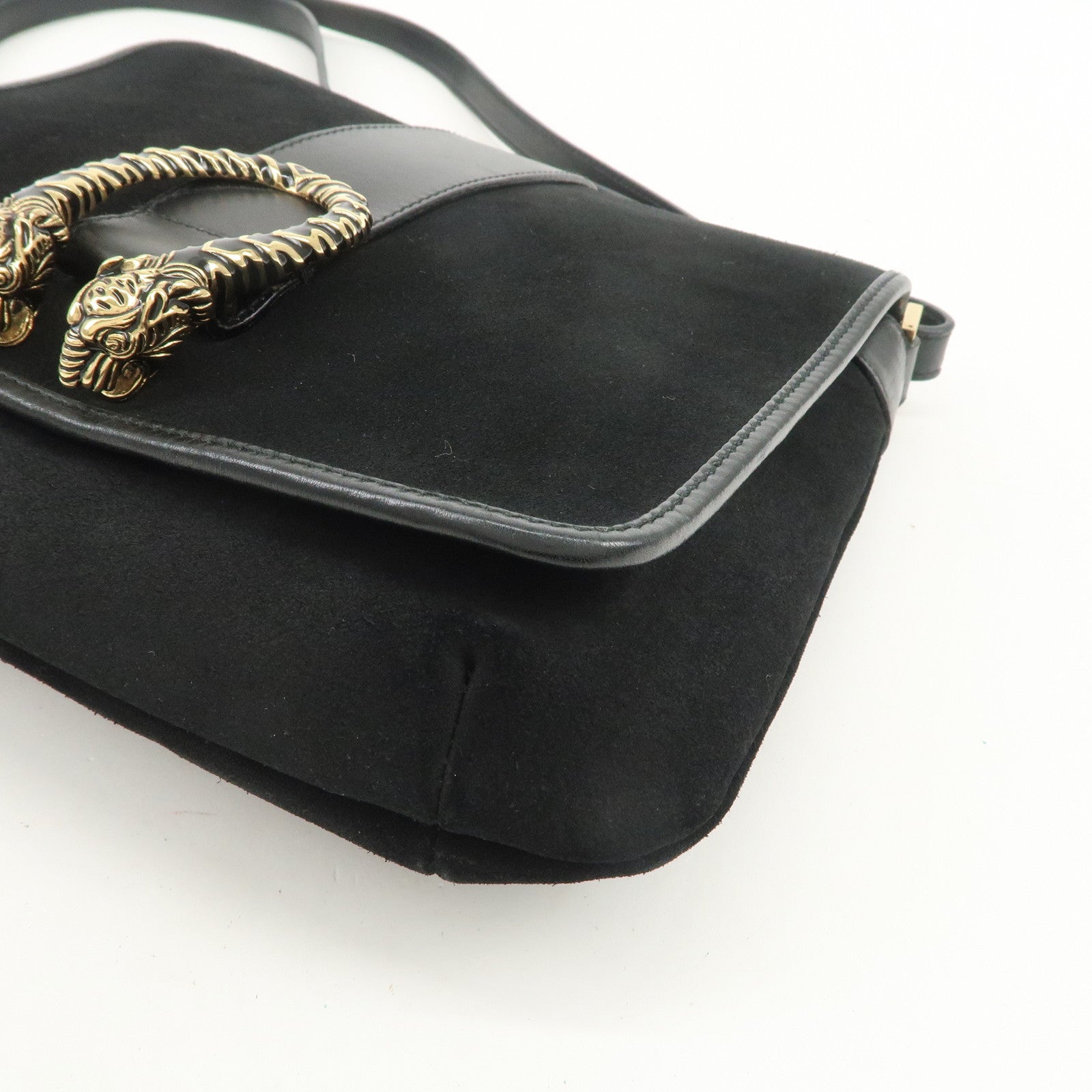 GUCCI Dionysus Suede Leather Shoulder Bag Black 001 4064