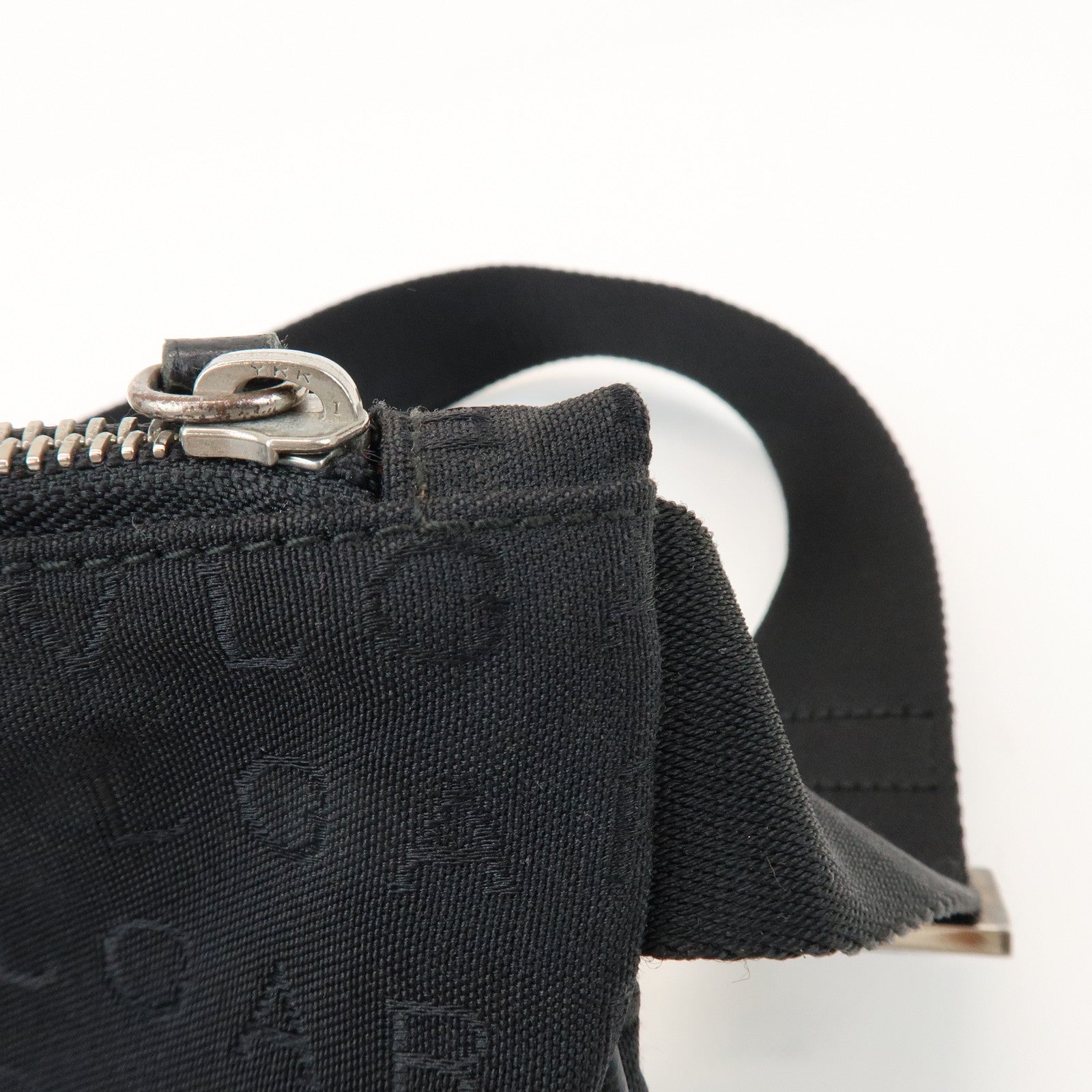 BVLGARI Logo Mania Canvas Leather Body Bag Waist Bag Black