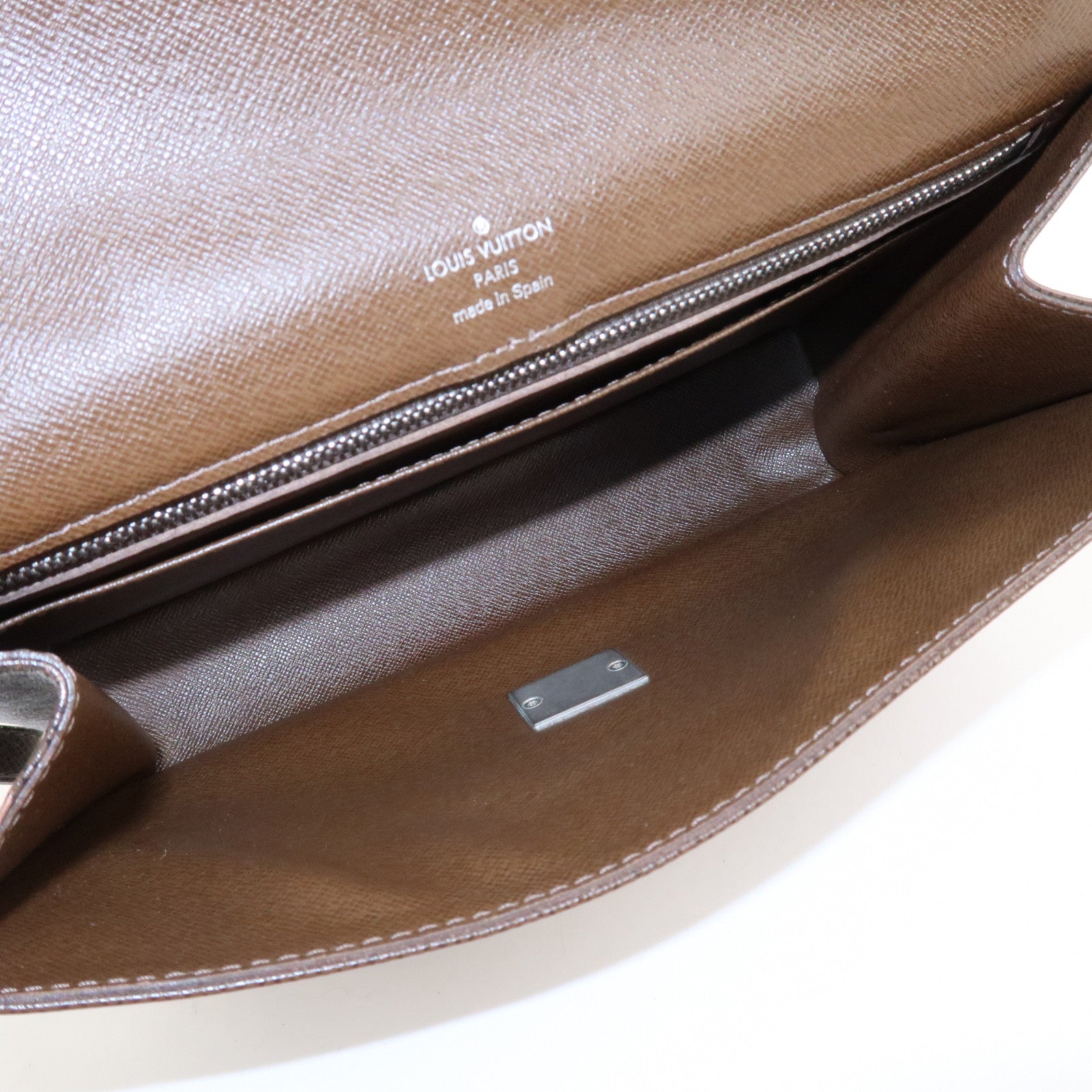 Louis Vuitton Taiga Selenga Clutch Bag Hand Bag Grizzly M30788
