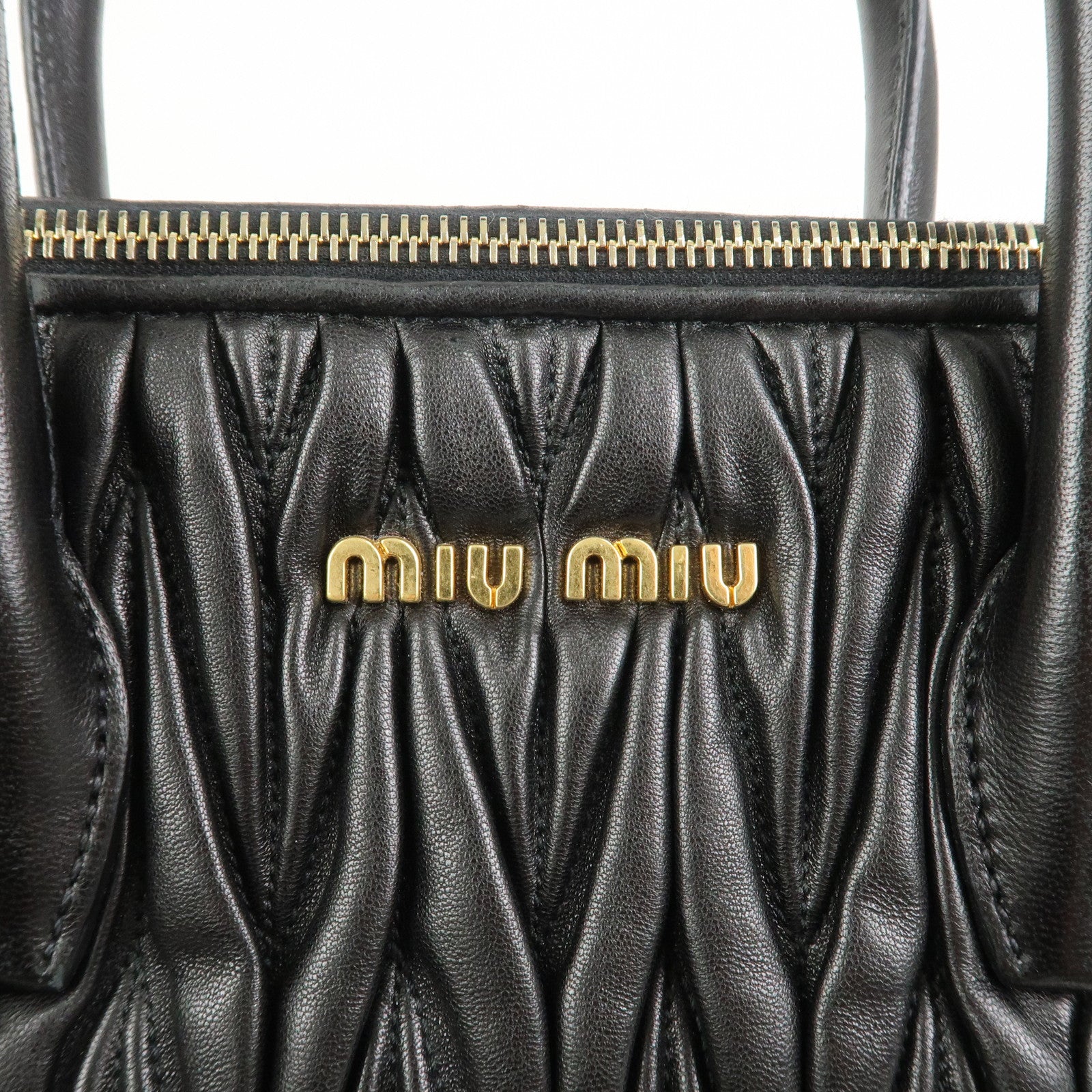 MIU MIU Matelasse Leather 2Way Bag Hand Bag Shoulder Bag 5BA003