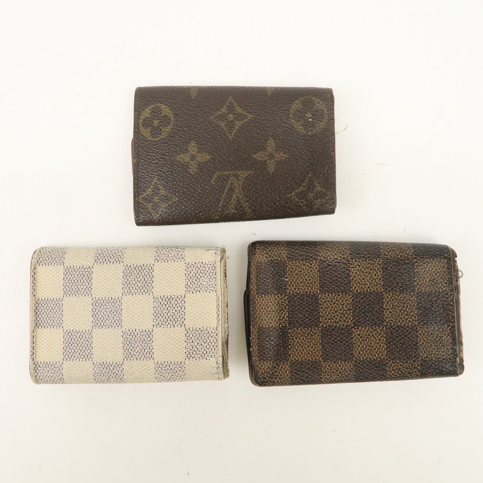 Louis Vuitton Monogram Damier Set Of 3 Multicles 6 Key Case Used