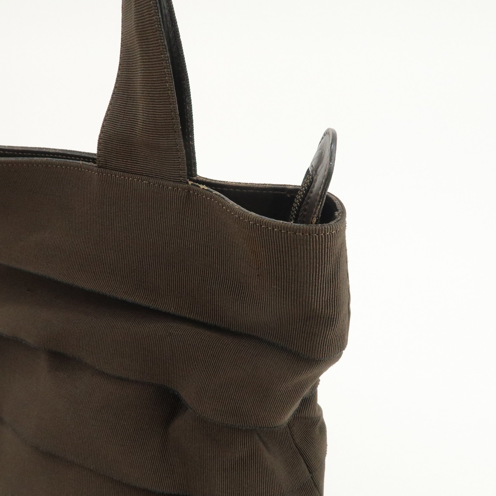 Ferragamo Vara Logo Canvas Tote Bag Shoulder Bag Brown