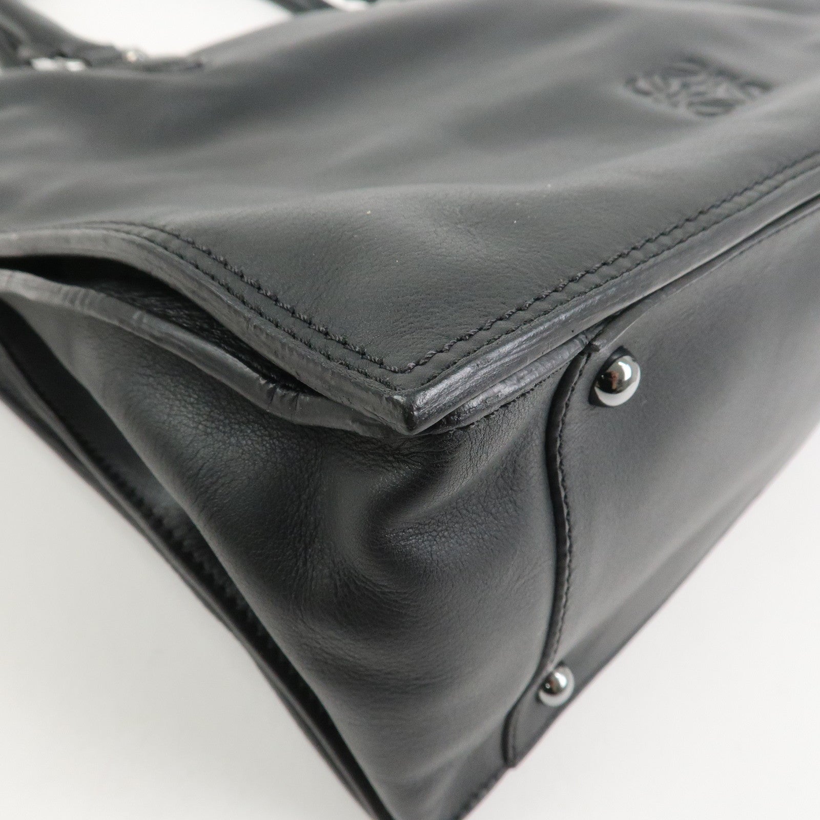 LOEWE Anagram Calf Leather Hand Bag Black