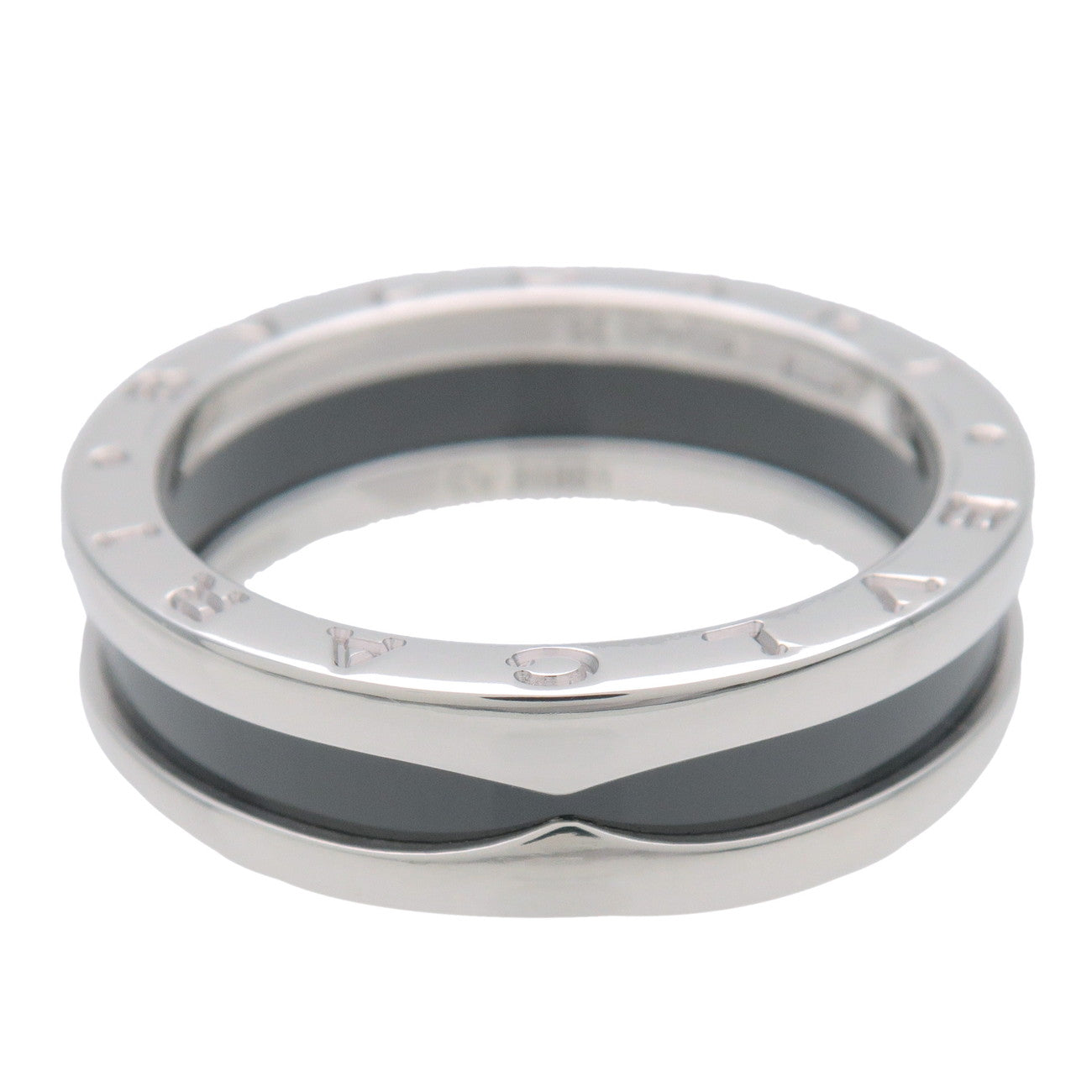 BVLGARI B-Zero1 Save the Children Ring SV925 Black Ceramic #62