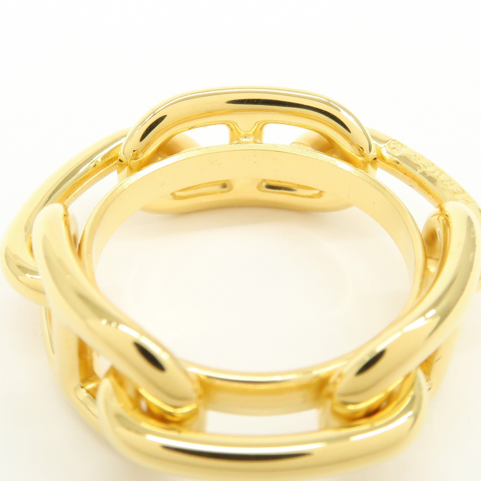 HERMES Scarf Ring 90 Legato Chaine d'Ancre Enchainee Gold