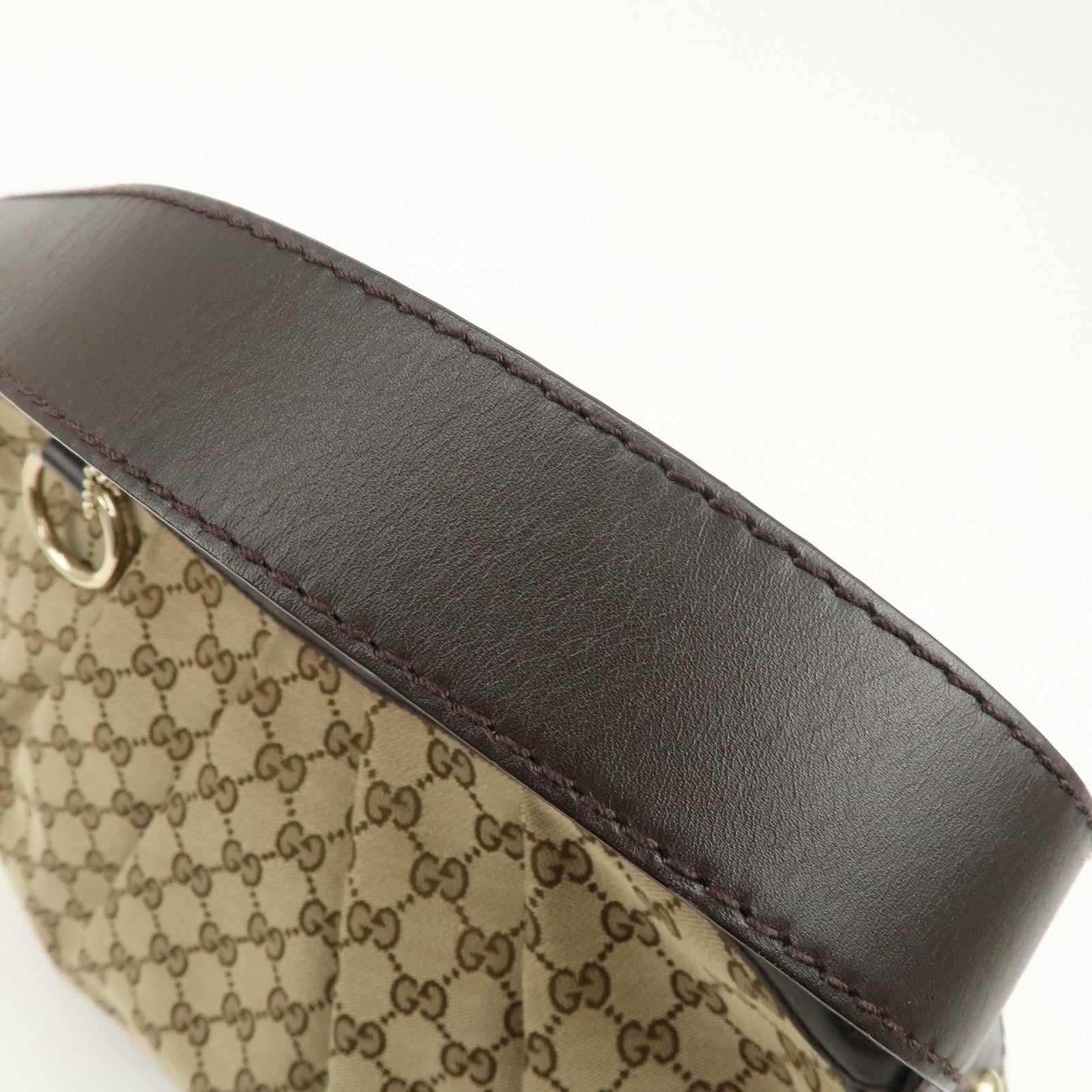 GUCCI Sukey Interlocking G GG Canvas Leather Shoulder Bag 362726