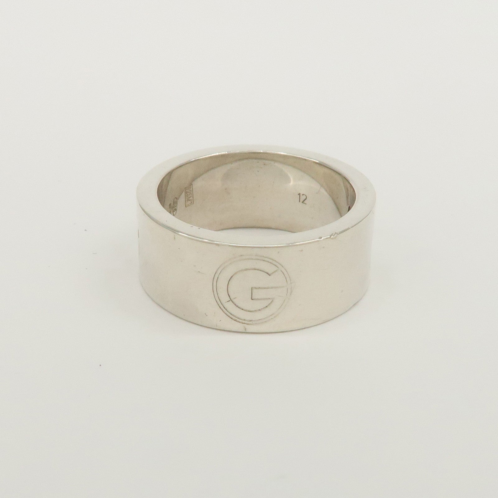 GUCCI Logo Metal Ring SV925 #12 Silver