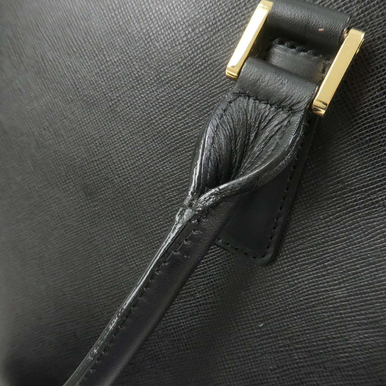 BURBERRY Logo Leather Hand Bag Black