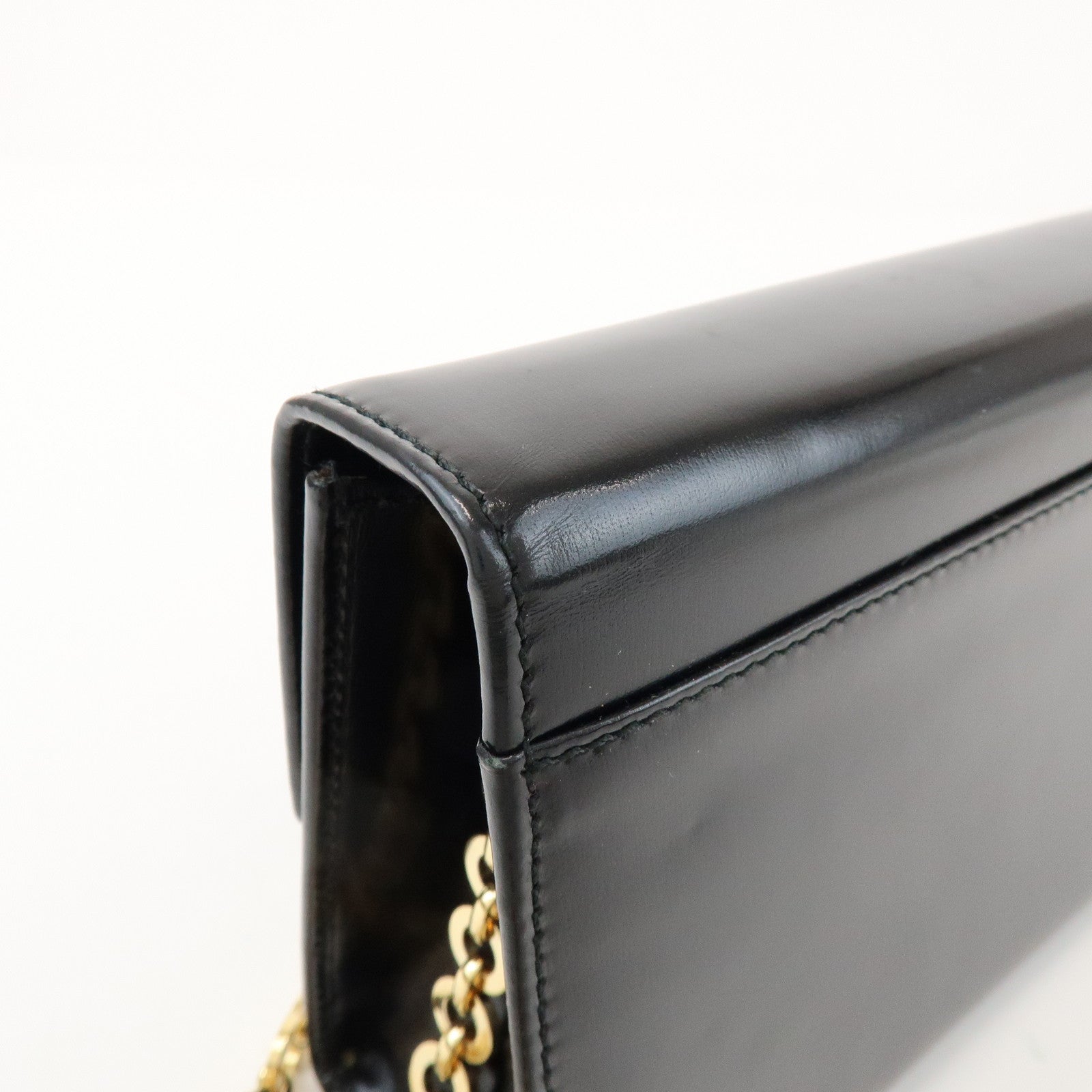 Ferragamo Gancini Leather Chain Shoulder Bag Black