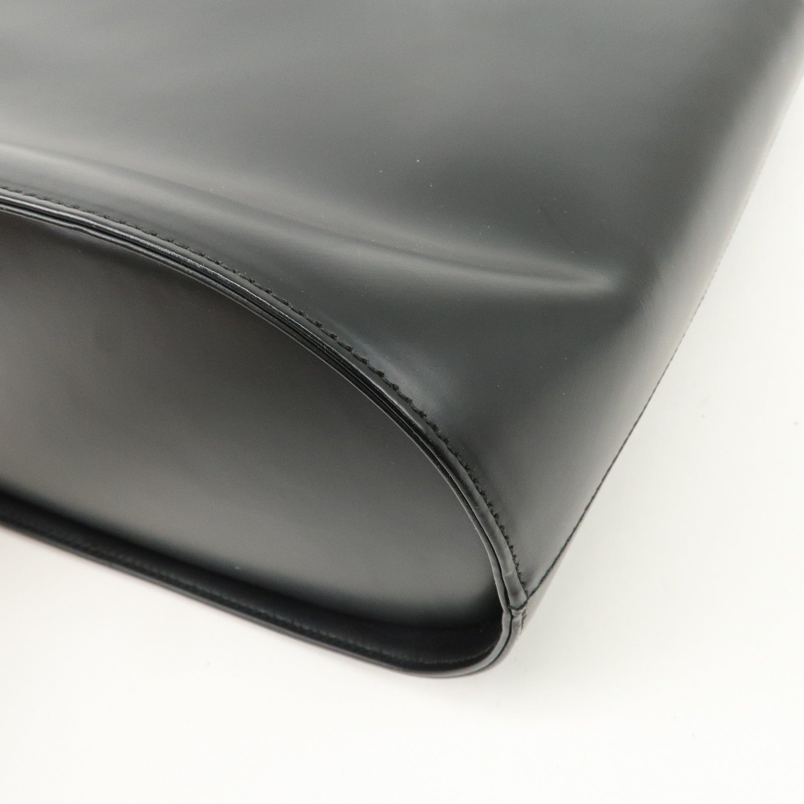 BURBERRY Burberrys Leather Shoulder Bag Black Silver Hardware Used