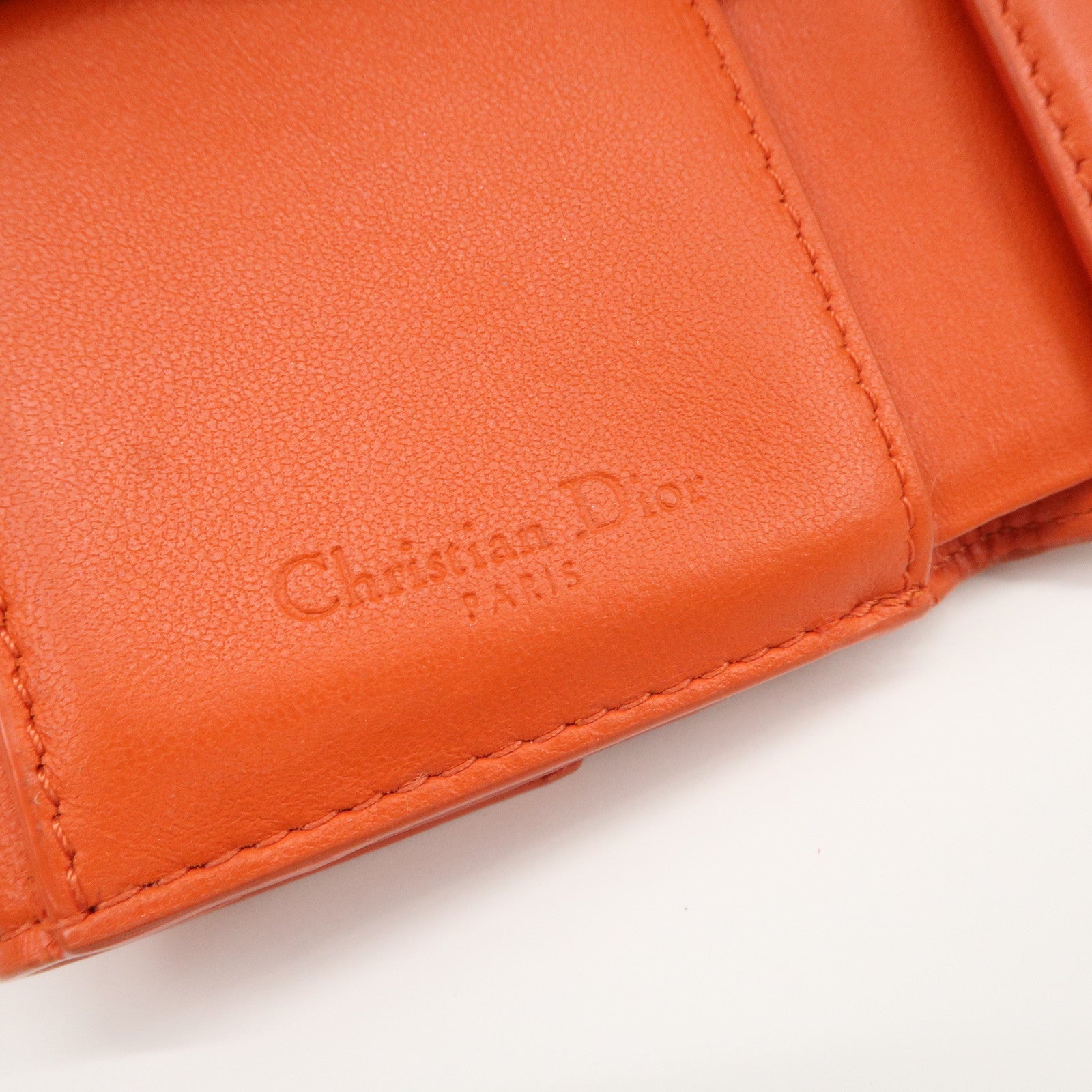 Christian Dior Lady Dior Cannage Leather Tri-fold Compact Wallet