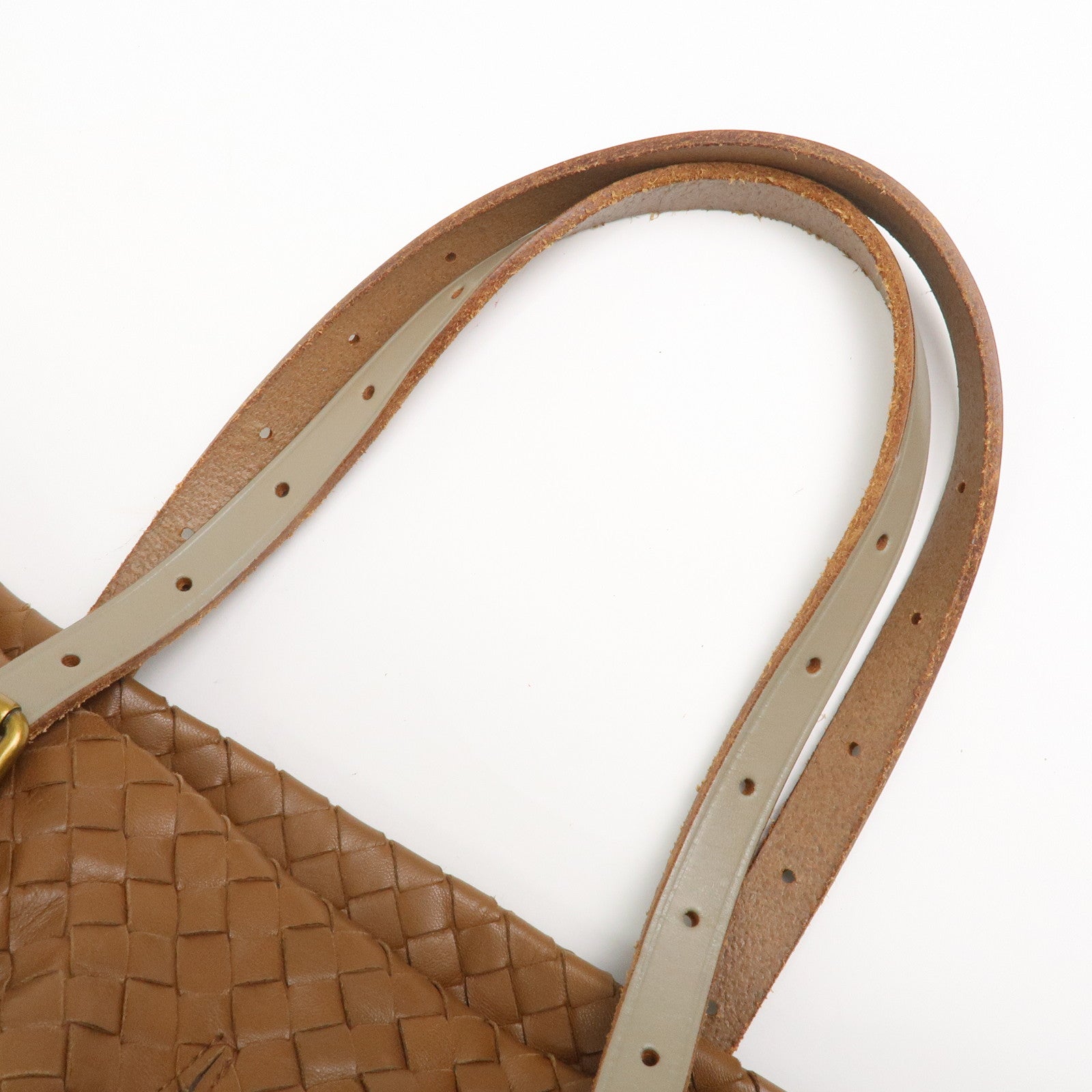 BOTTEGA VENETA Intrecciato Leather Tote Bag Shoulder Bag Brown