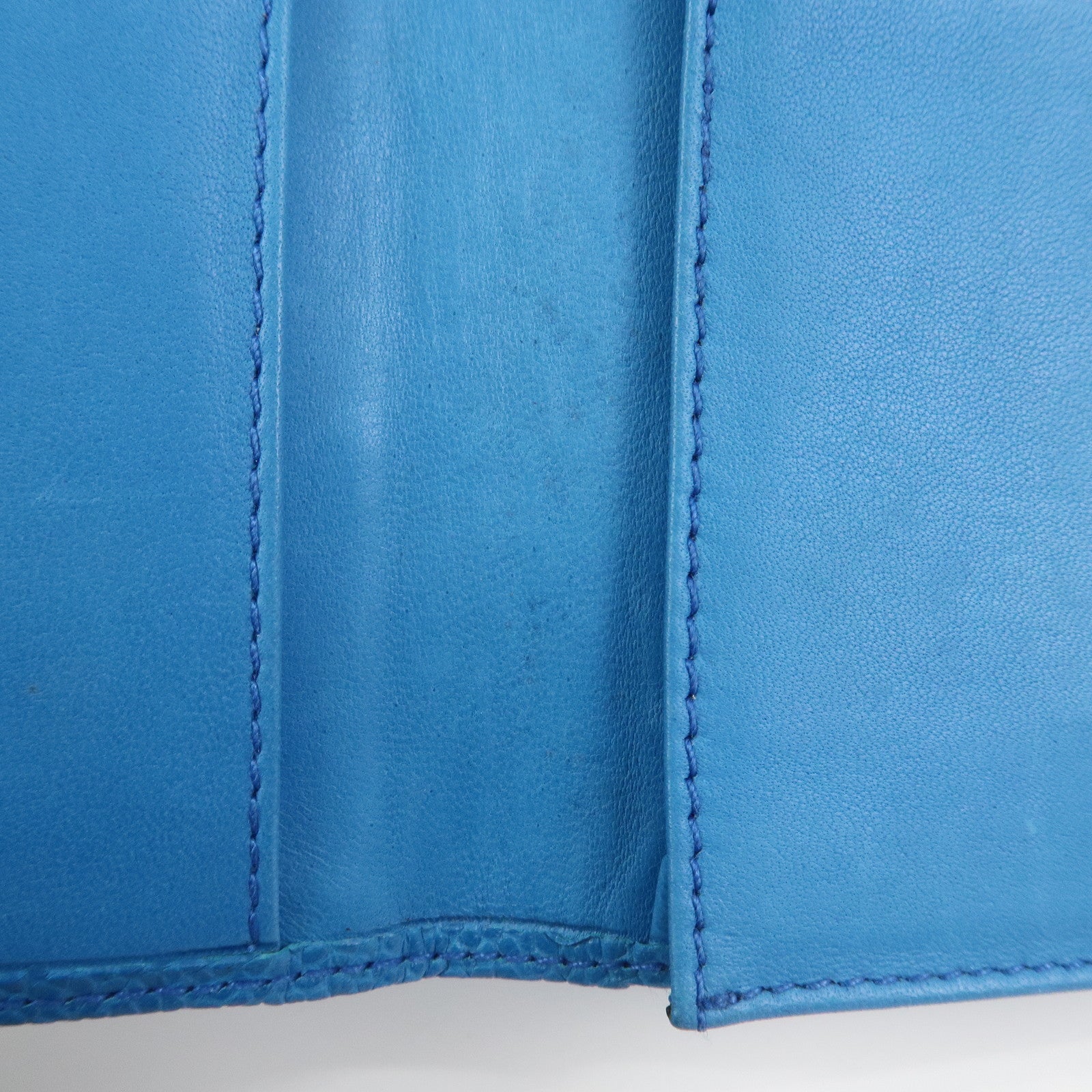 CHANEL COCO Mark Caviarskin Card Case Card Holder Blue