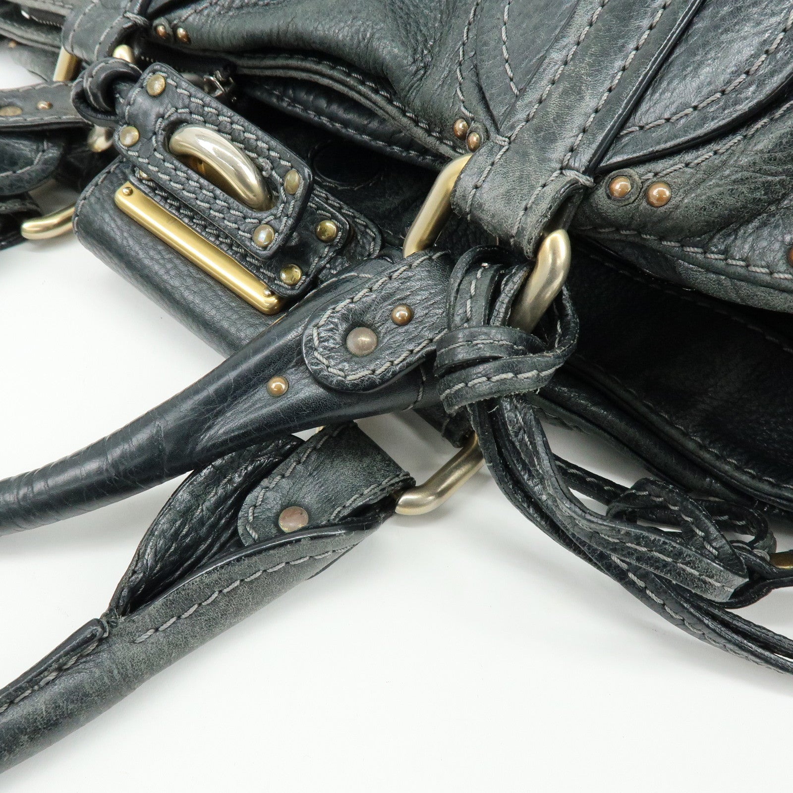 Chloe Paddington Leather Tote Bag Shoulder Bag Black