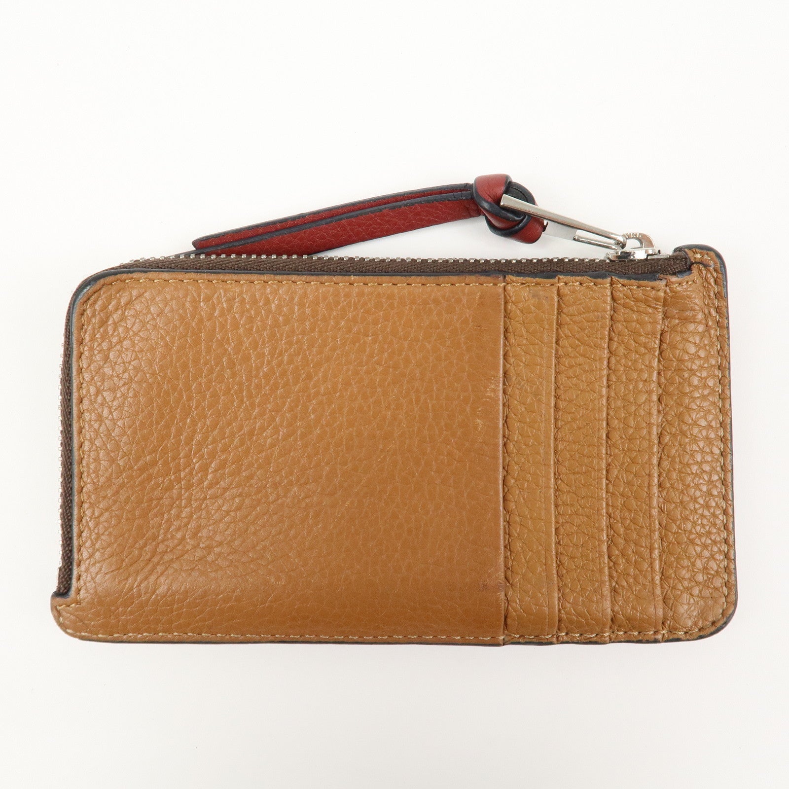 LOEWE Anagram Leather Fragment Card Case Brown